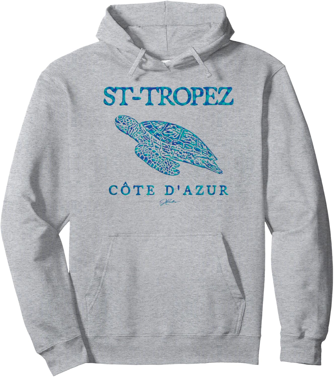 JCombs - Saint Tropez, French Riviera, Sea Turtle Hoodie - Hoodie | Ash