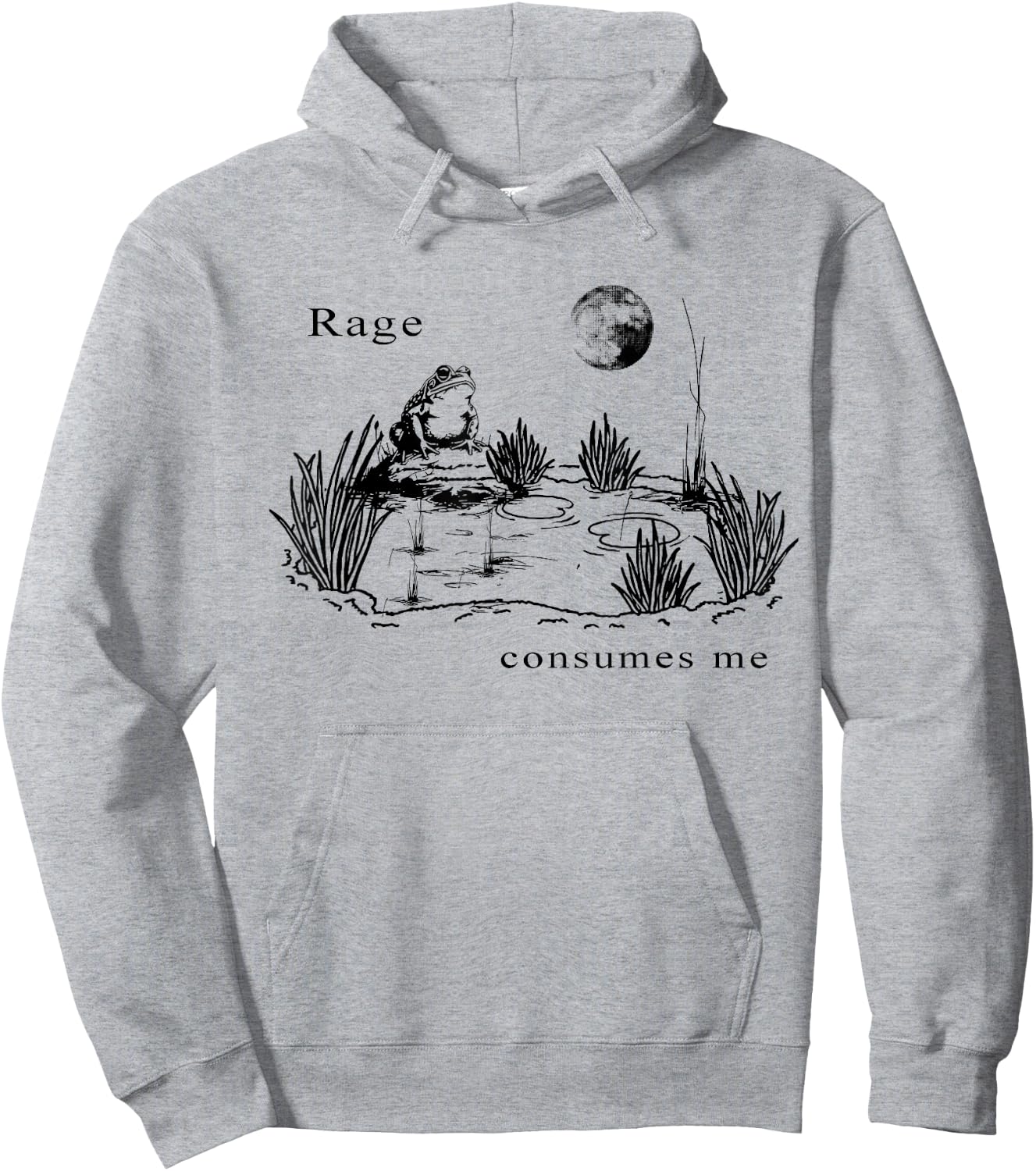 rage consumes me frog funny Vintage Frog nature Hoodie - Hoodie | Ash