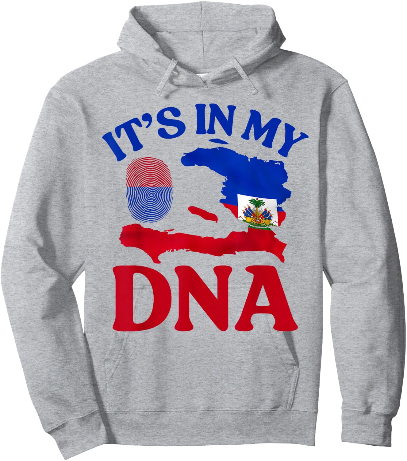 It's in my DNA Happy Haitian Flag Day Haiti Flag Heart Hoodie - Hoodie | Ash