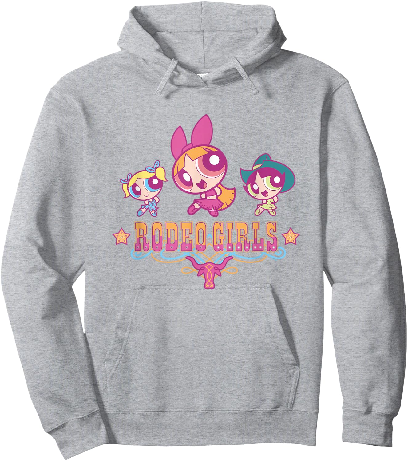 The Powerpuff Girls Rodeo Girls Group Shot Vintage Hoodie - Hoodie | Ash