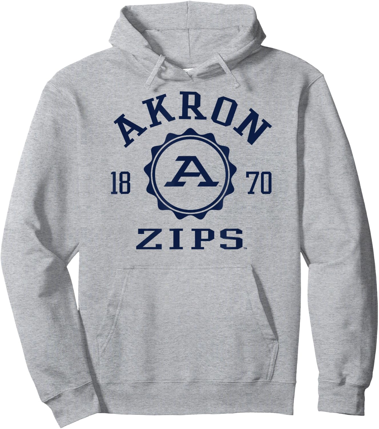 Akron Zips Stamp Gray Officially Licensed Hoodie - Hoodie | Ash