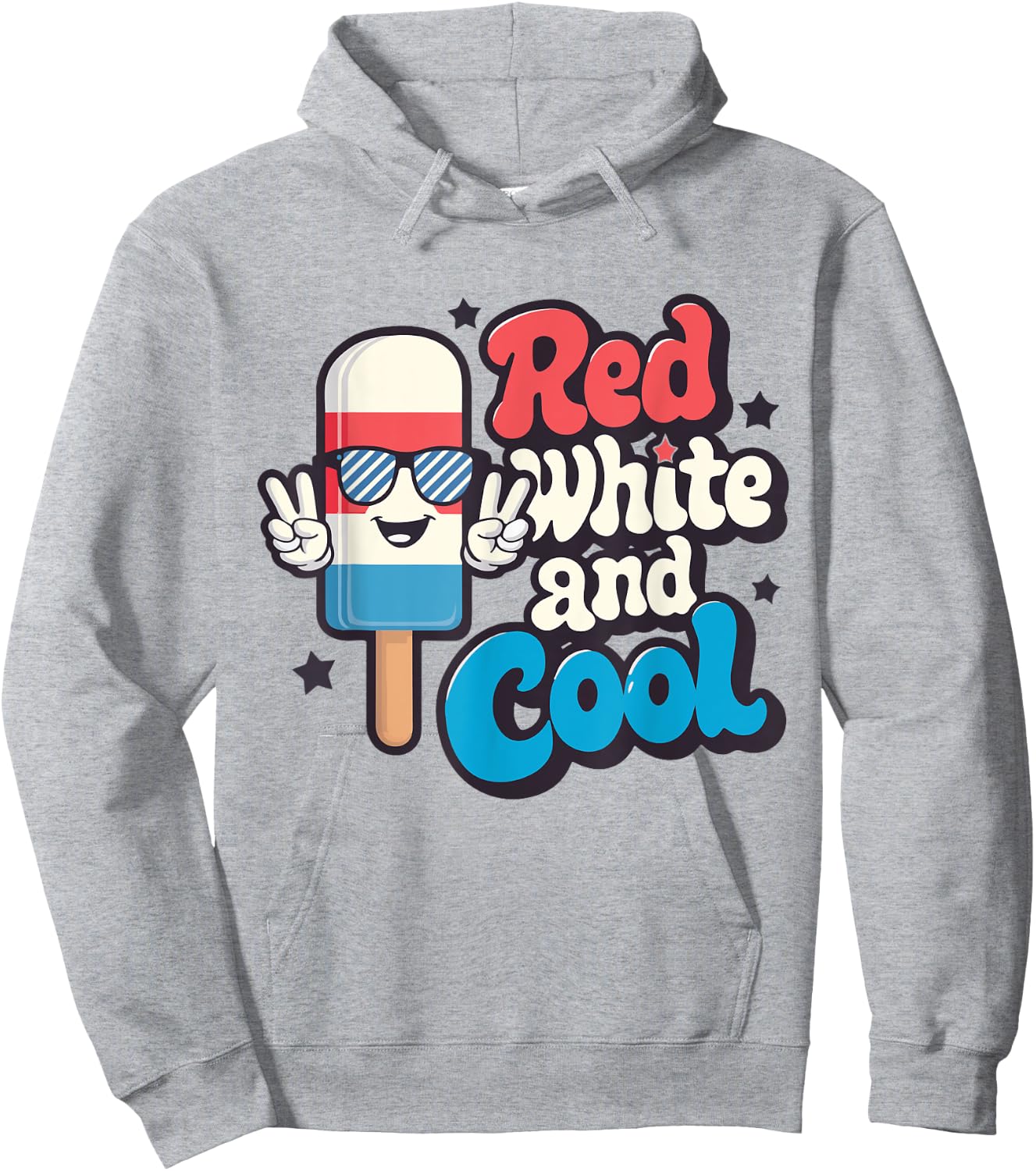 Red White And Cool 4th Of July Popsicle Ice Cream Patriotic Kids Men Hoodie - Hoodie | Ash