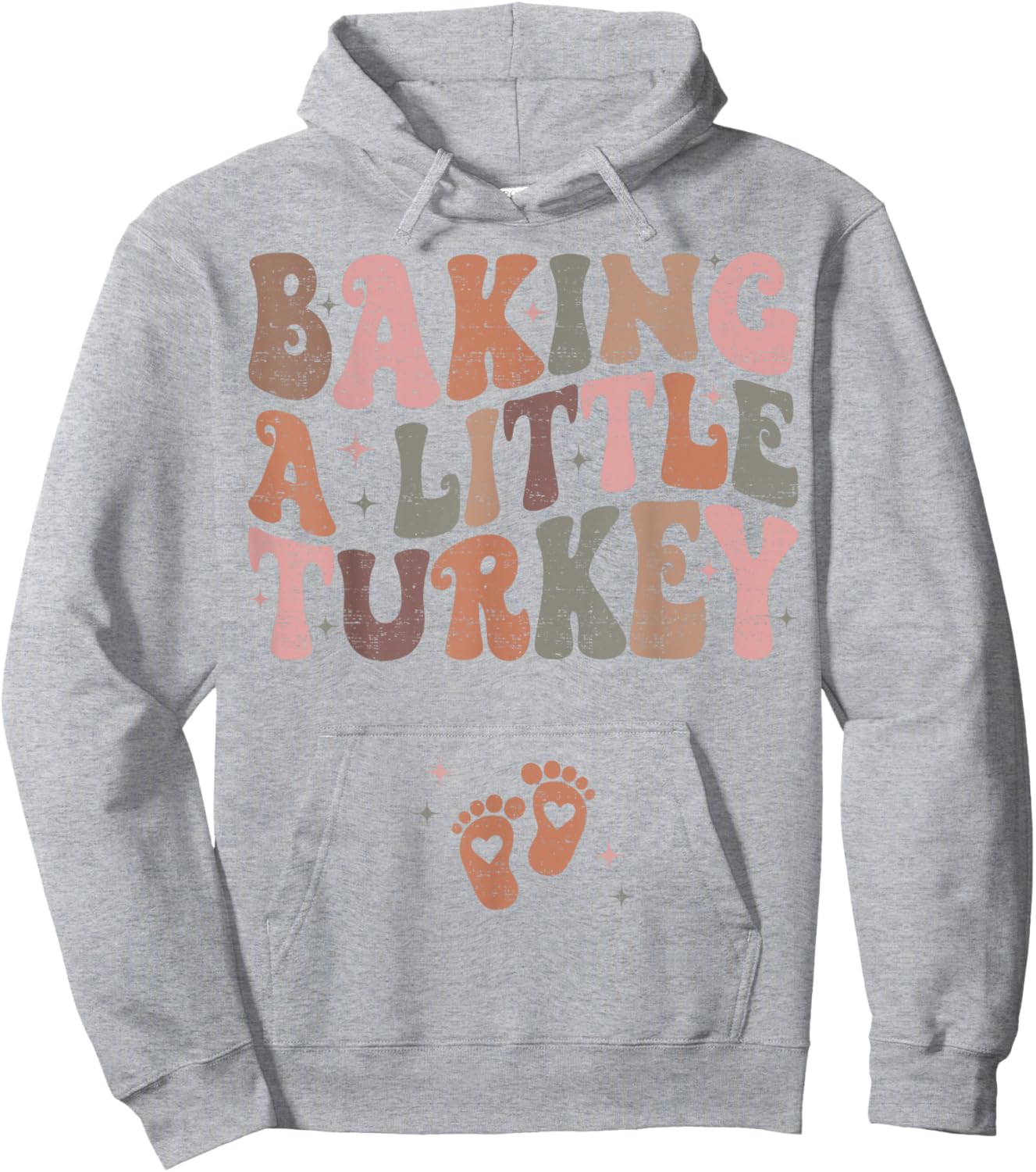 Baking A Little Turkey Thanksgiving Pregnancy Announcement Hoodie - Hoodie | Ash