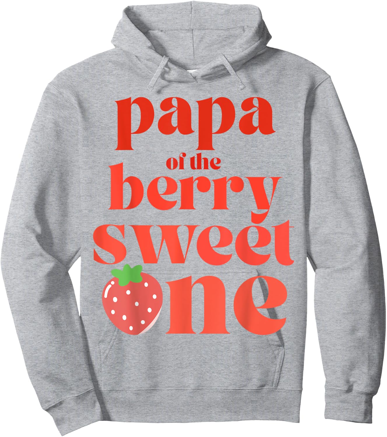 Papa of the Berry Sweet One Strawberry Party Hoodie - Hoodie | Ash