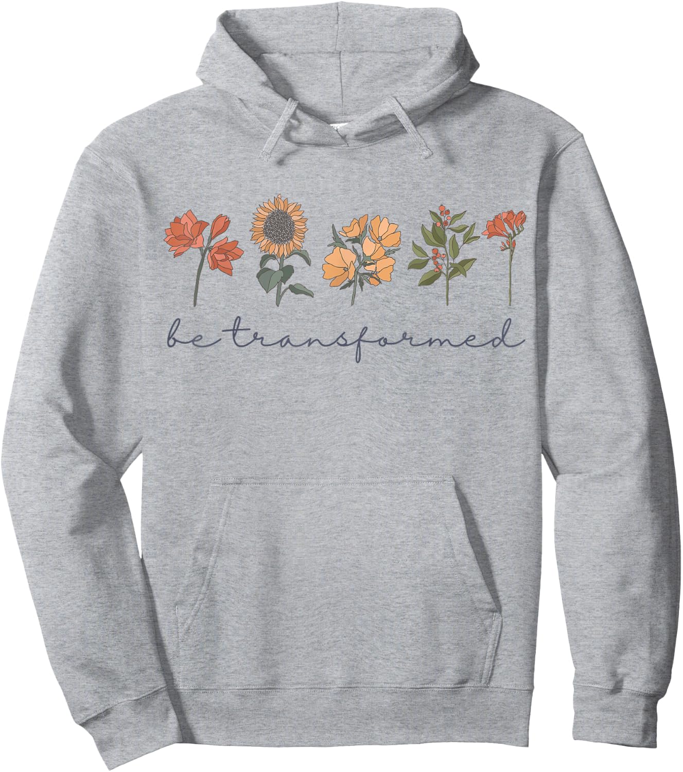 Romans 12:2 Scripture Christian Bible Faith Boho Wildflowers Hoodie - Hoodie | Ash