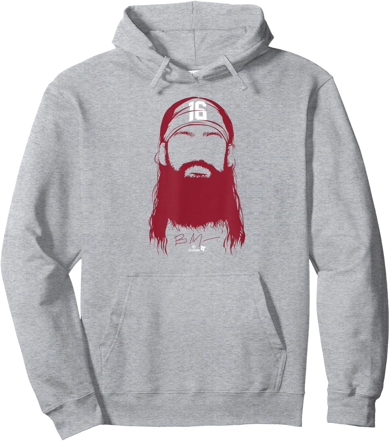 Brandon Marsh - Philly Beard (Blue) - Philadelphia Baseball Hoodie - Hoodie | Ash
