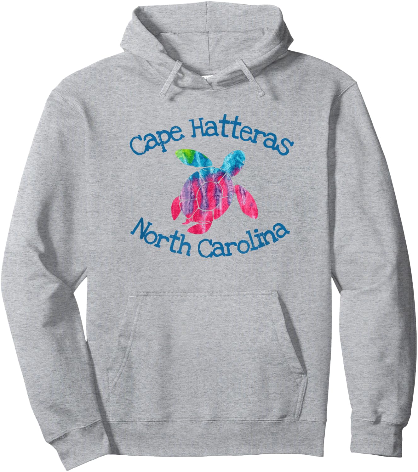 Cape Hatteras Coastal Wildlife Watercolor Loggerhead Turtle Hoodie - Hoodie | Ash