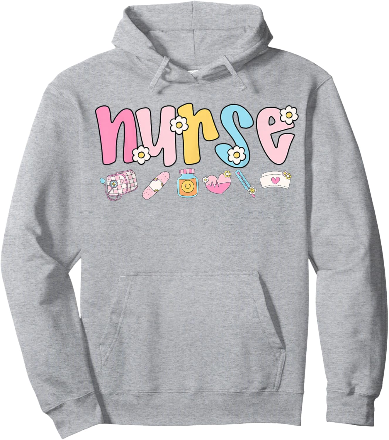 Cute Nurse Retro Nurses RN LPN Women School Life Work Scrub Hoodie - Hoodie | Ash
