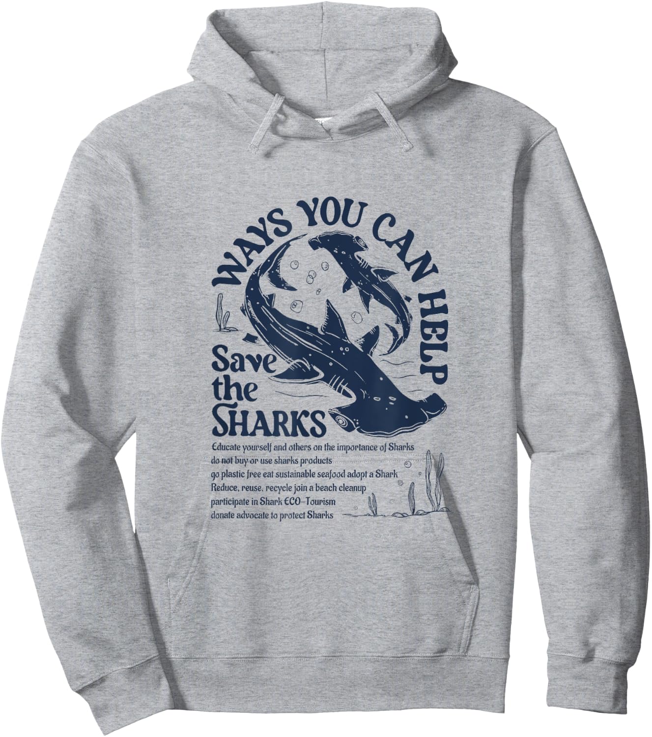 Save the Sharks Shark Lovers Protection Species Protection Hoodie - Hoodie | Ash