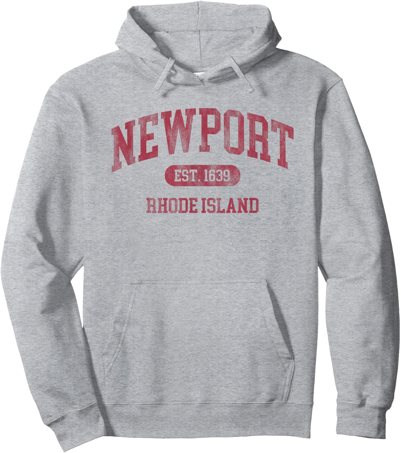 Vintage Newport Rhode Island Established 1639 Retro Souvenir Hoodie - Hoodie | Ash
