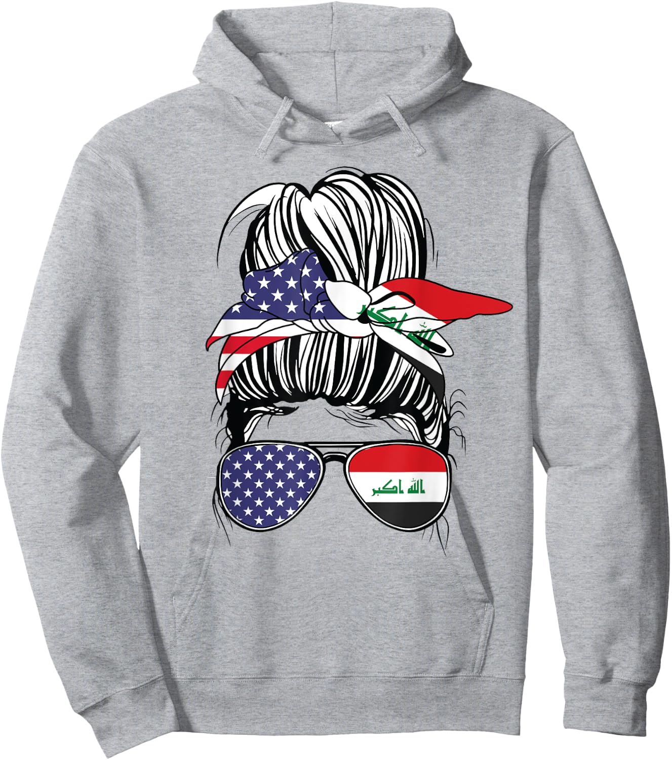 Iraqi American Heritage Iraqi Women USA Girl Iraq Hoodie - Hoodie | Ash