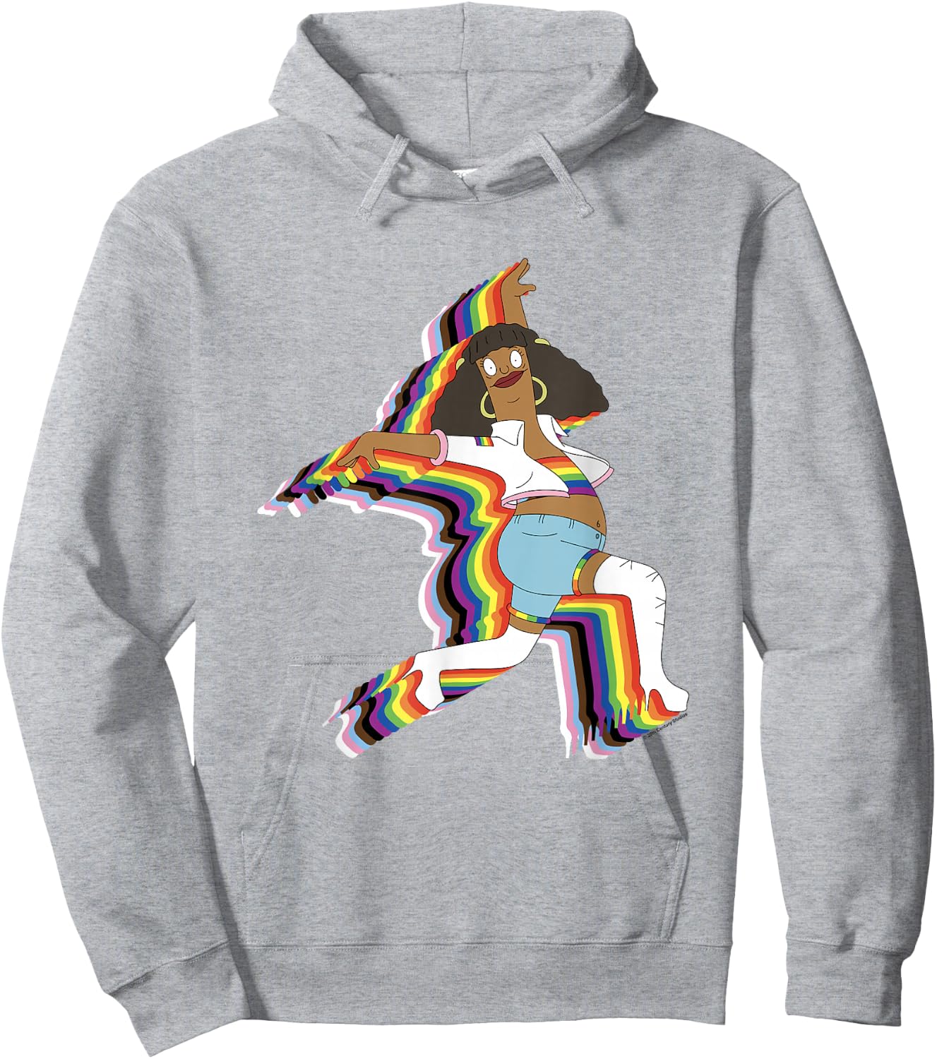 Bob's Burgers Iconic Marshmallow Dancing Chest Logo Hoodie - Hoodie | Ash