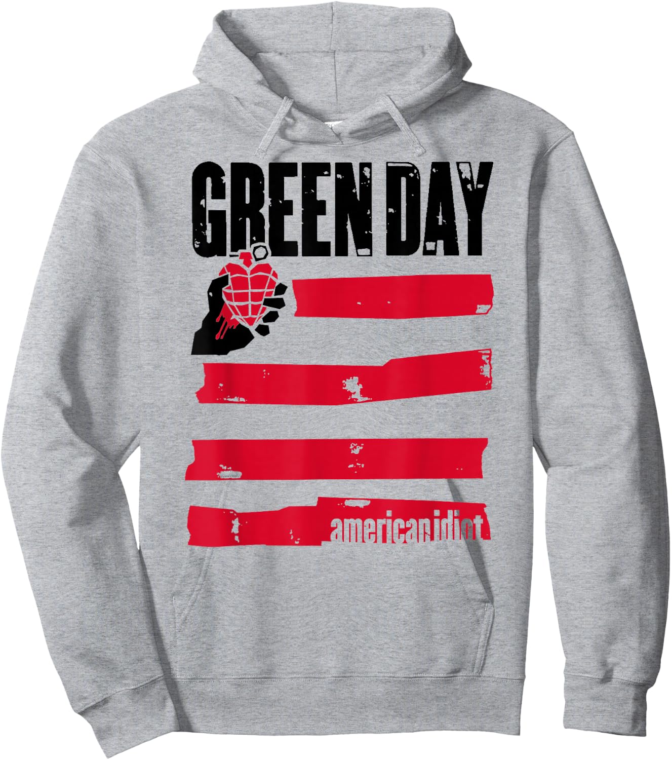 Green Day Idiot Flag Hoodie - Hoodie | Ash