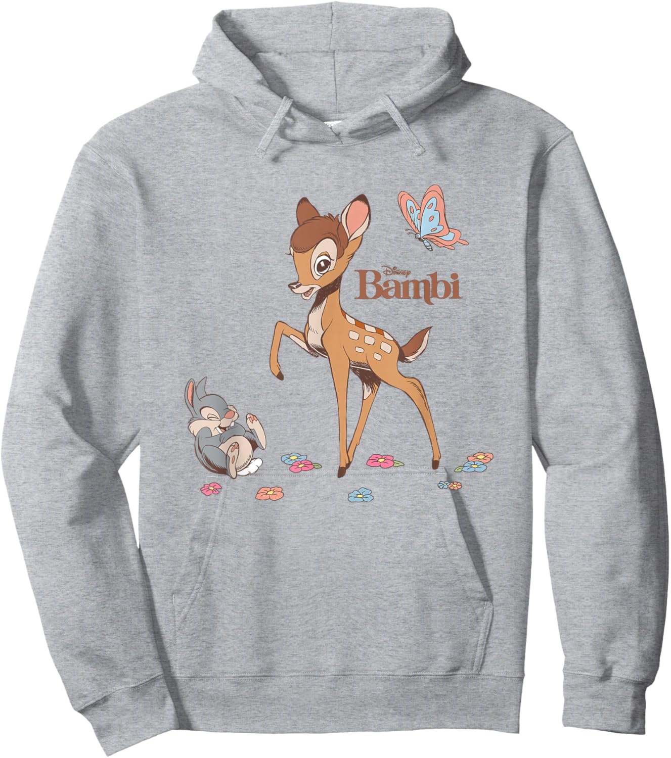 Disney Bambi and Thumper Floral Title Poster Hoodie - Hoodie | Ash