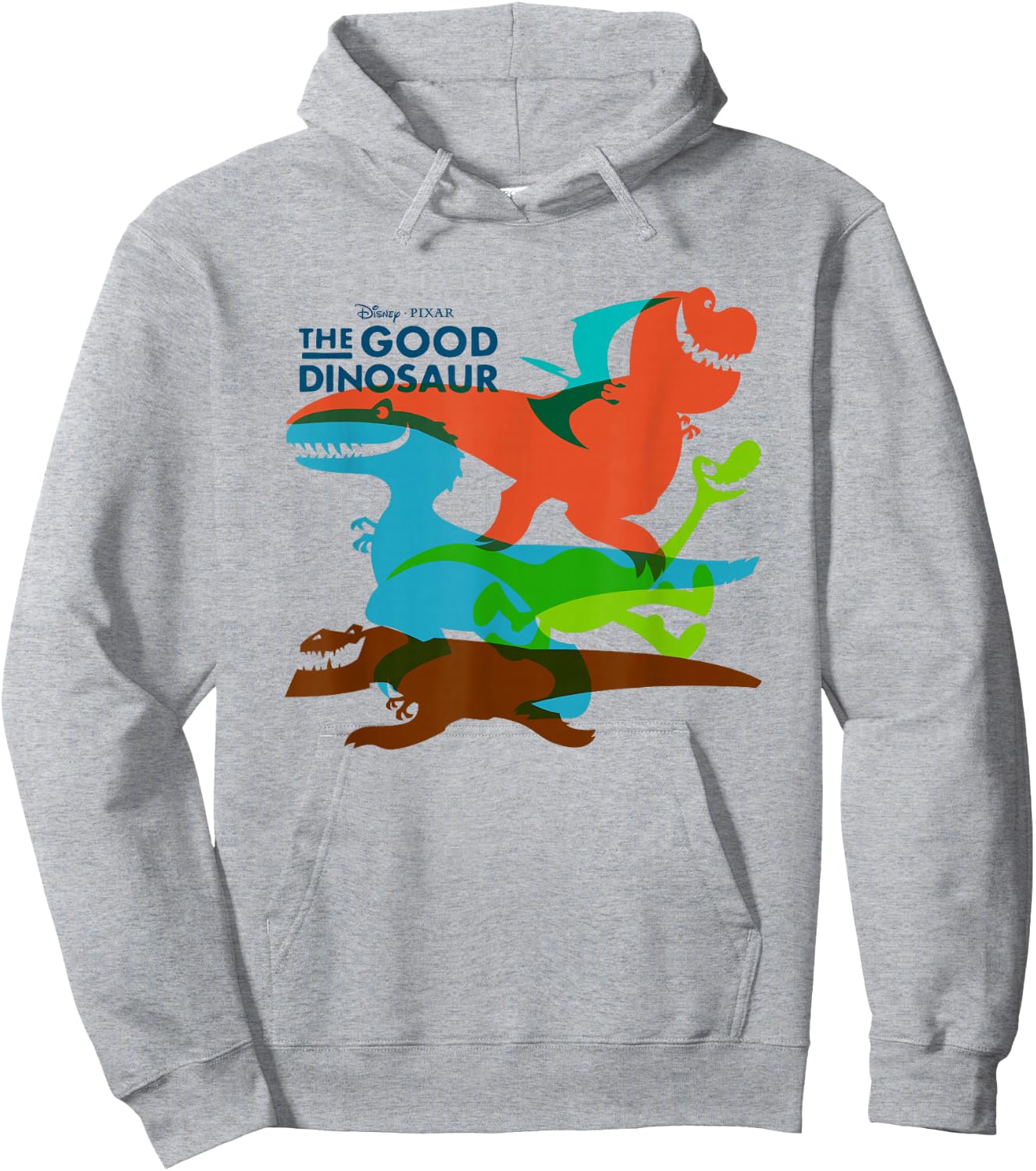 Disney Pixar The Good Dinosaur Group Shot Silhouettes Logo Hoodie - Hoodie | Ash