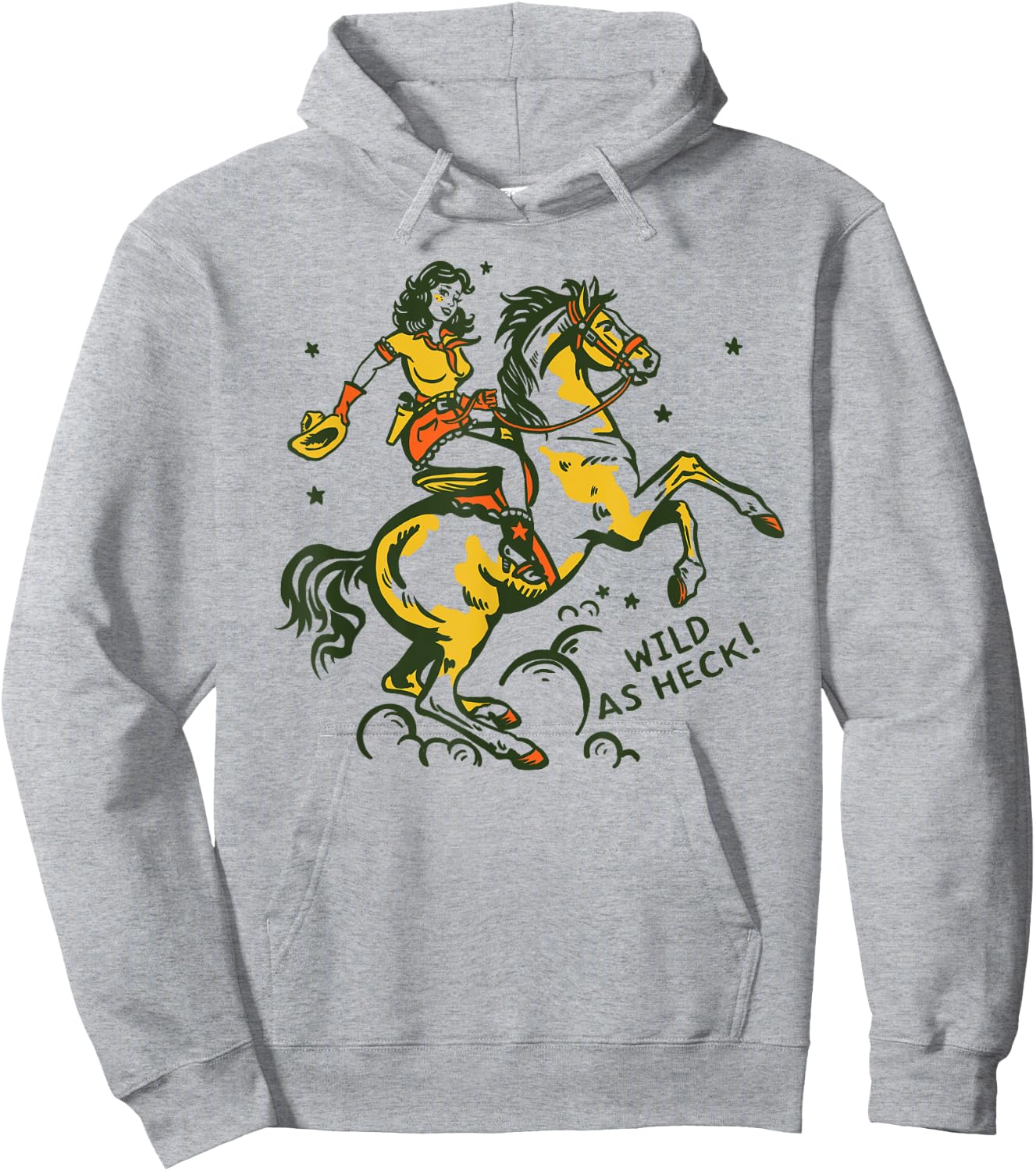 Wild As Heck Retro Vintage Western Rodeo Yeehaw Cowgirl Gift Hoodie - Hoodie | Ash