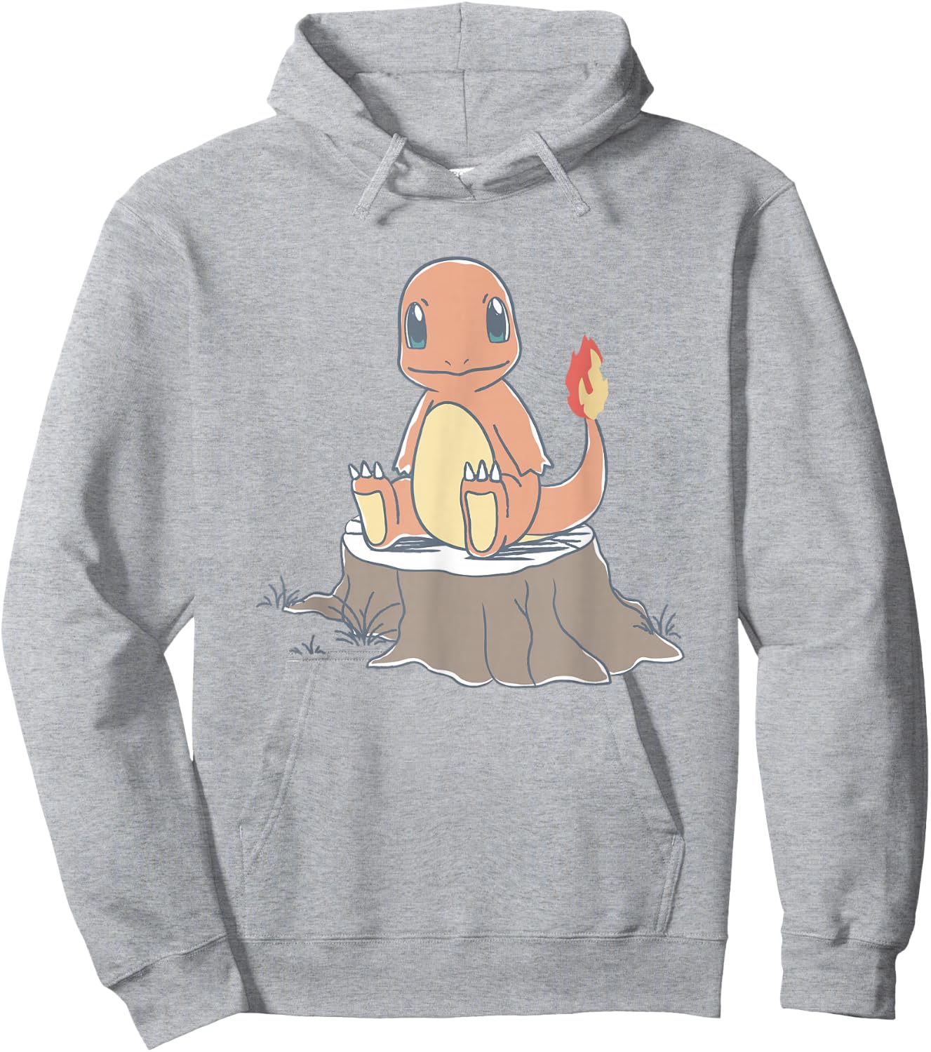 Pokémon Charmander Sitting On Tree Stump Retro Sketch Hoodie - Hoodie | Ash