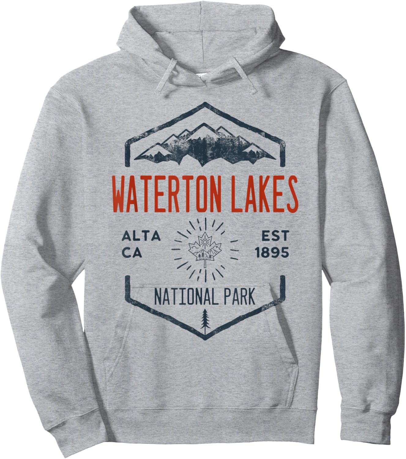 Waterton Lakes National Park Canada Vintage Hoodie - Hoodie | Ash