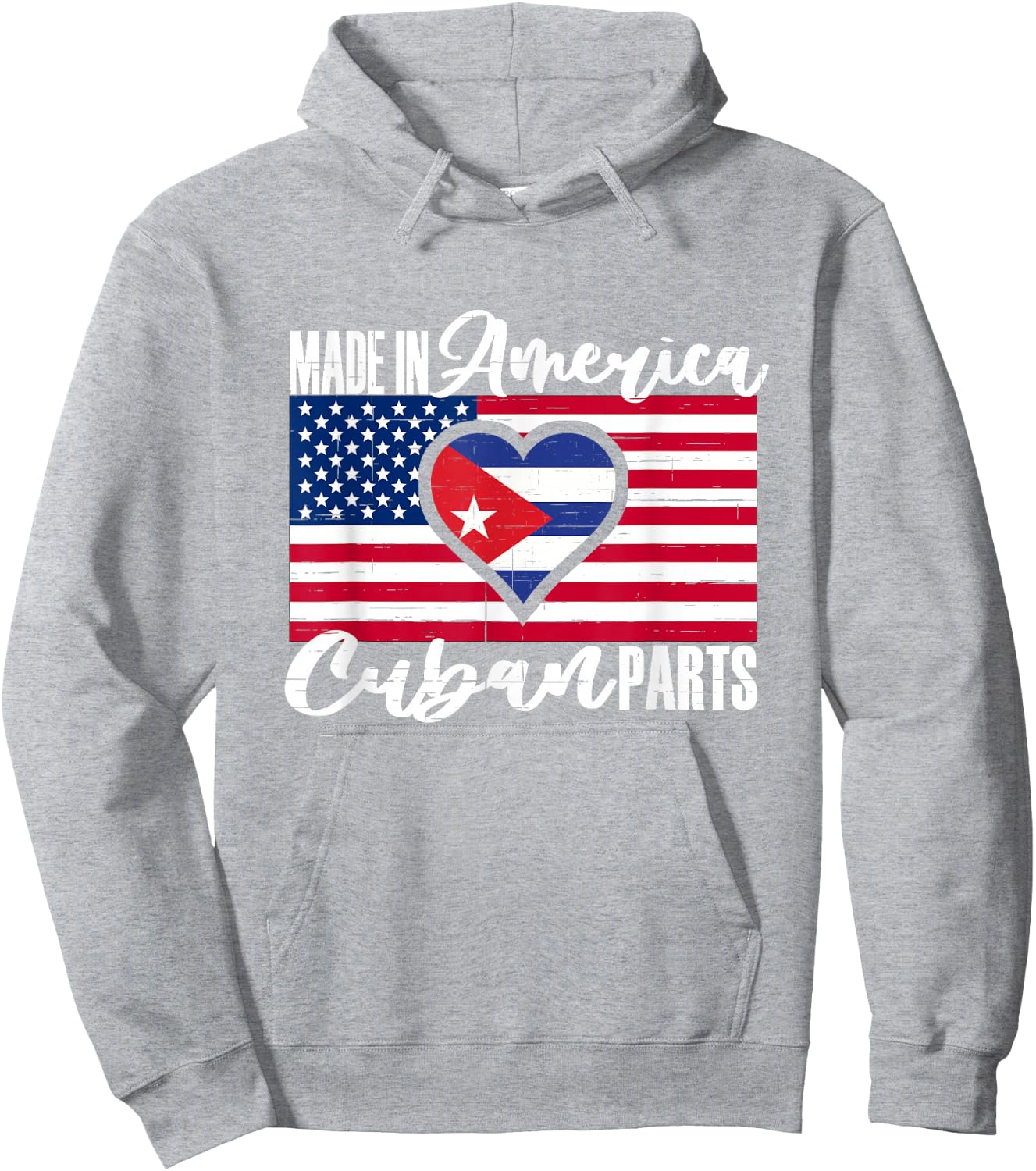 Cuban American Roots Flag Made Raised In America Cuban Parts Hoodie - Hoodie | Ash