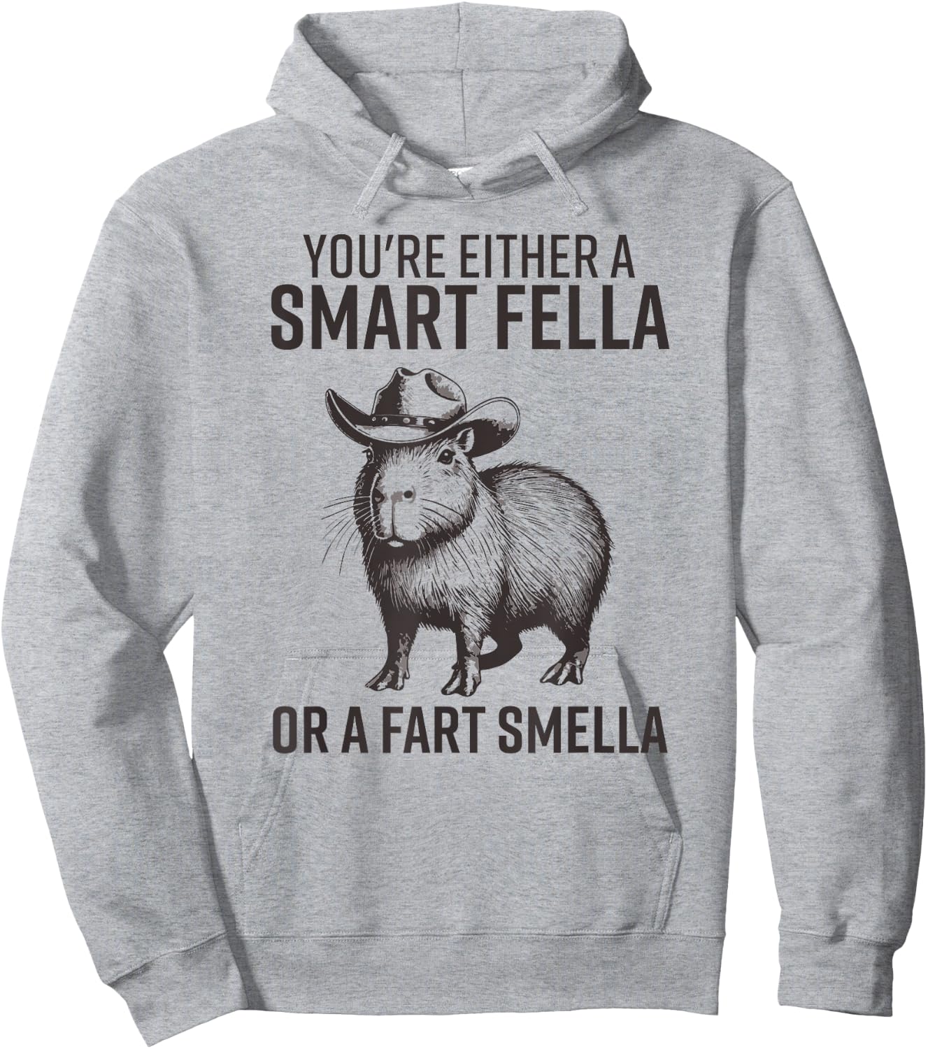 You're Either A Smart Fella Or A Fart Smella Funny Capybara Hoodie - Hoodie | Ash