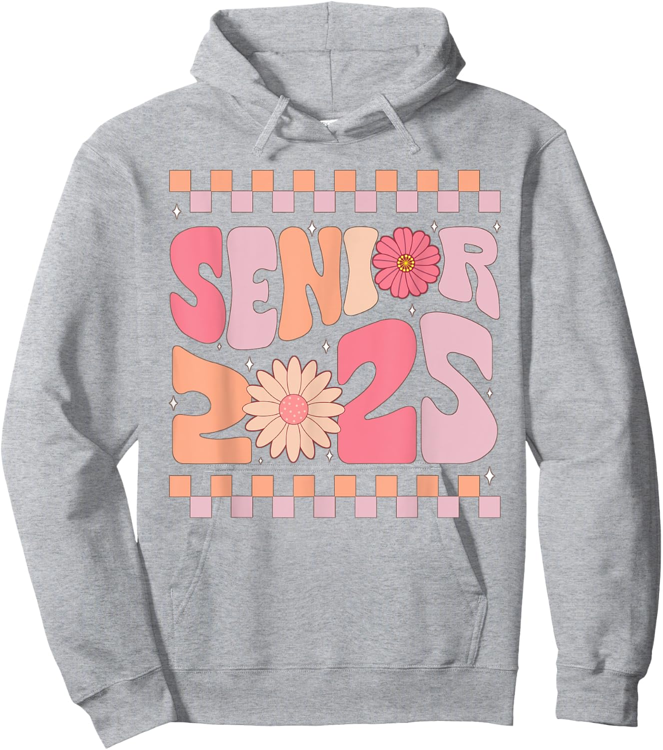 Class of 2025 Senior 25 senior for girls pink groovy Hoodie - Hoodie | Ash