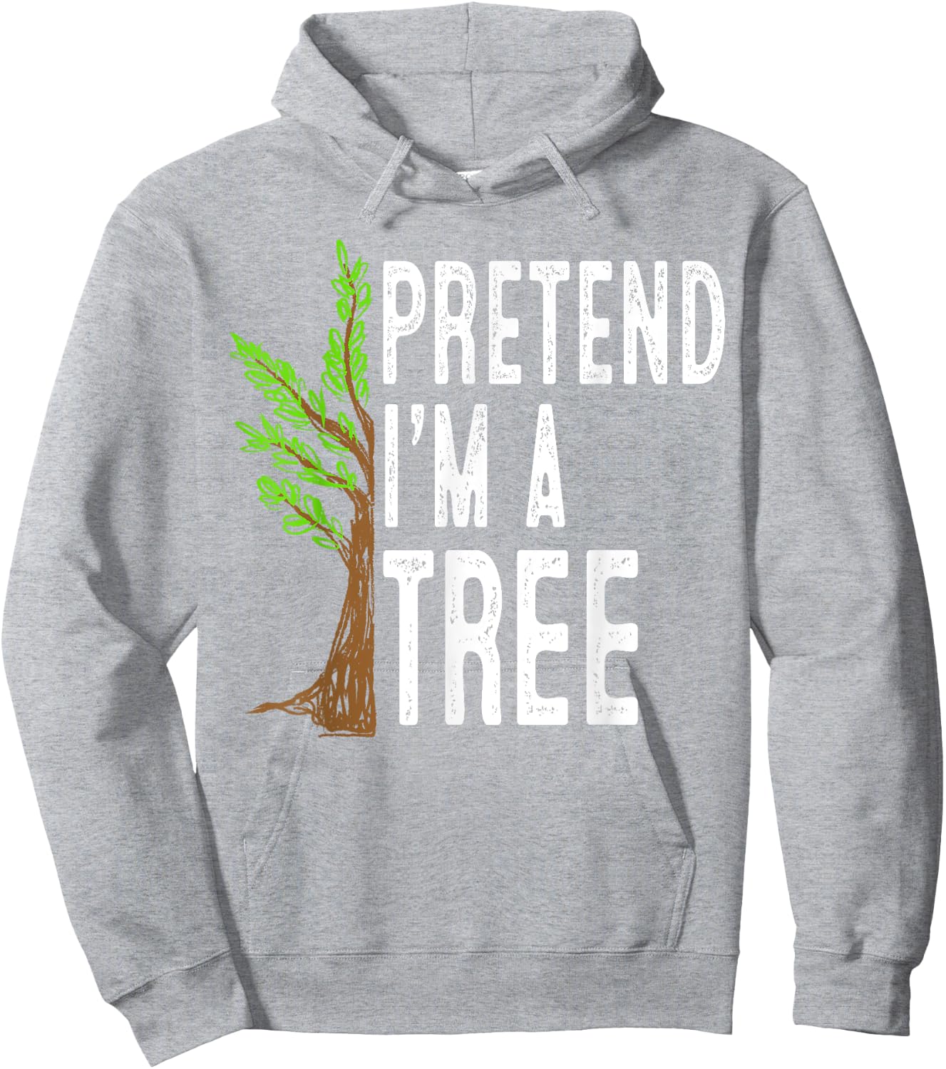 Pretend I'm A Tree Funny Lazy Halloween Costume Hoodie - Hoodie | Ash