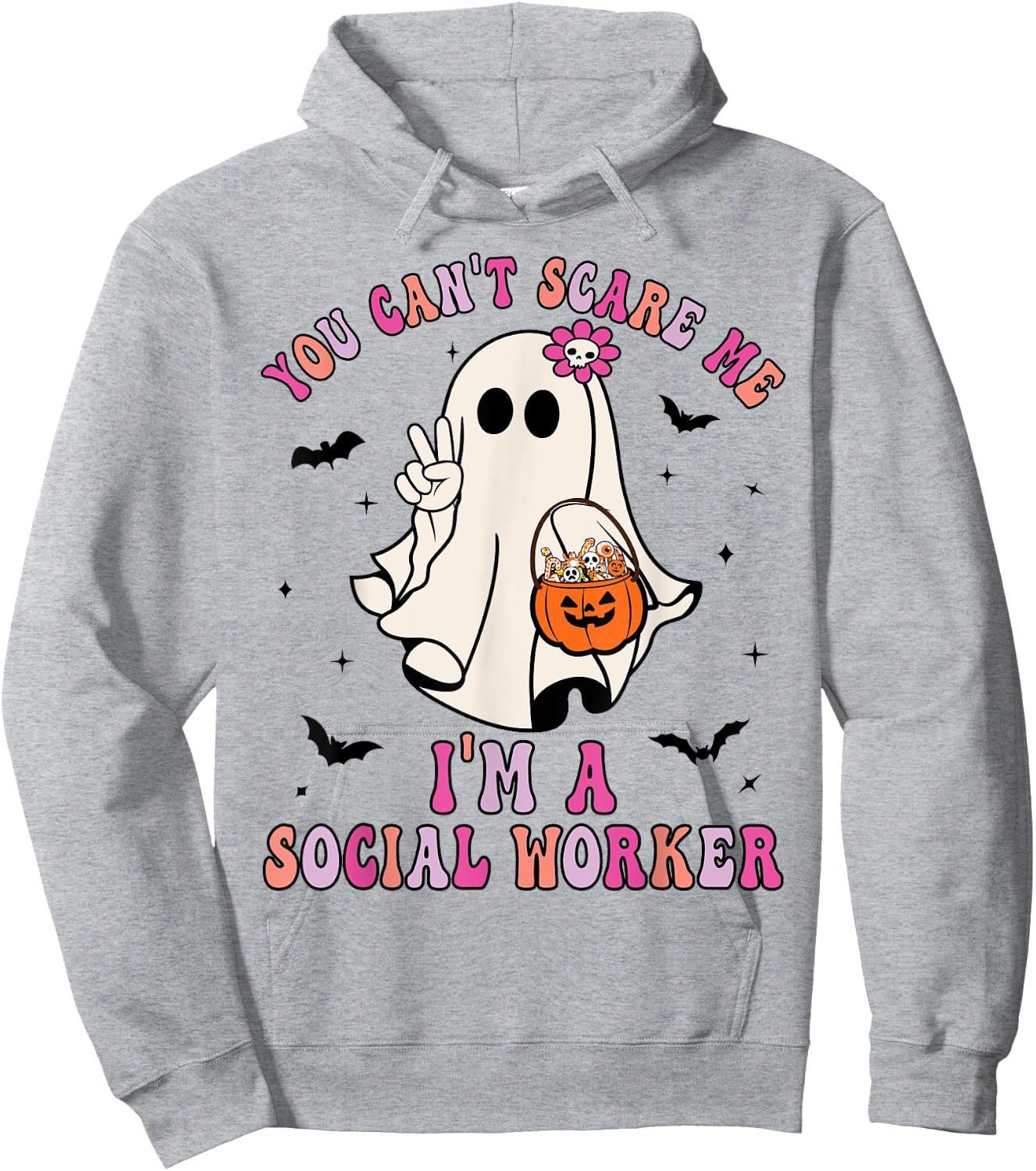 You Can't Scare Me I'm a School Social Worker Halloween Hoodie - Hoodie | Ash