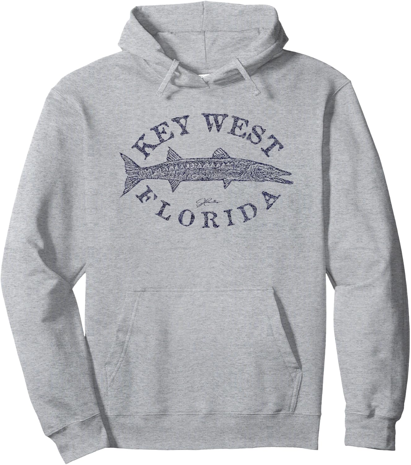 JCombs: Key West, FL, Great Barracuda (Distressed) Hoodie - Hoodie | Ash