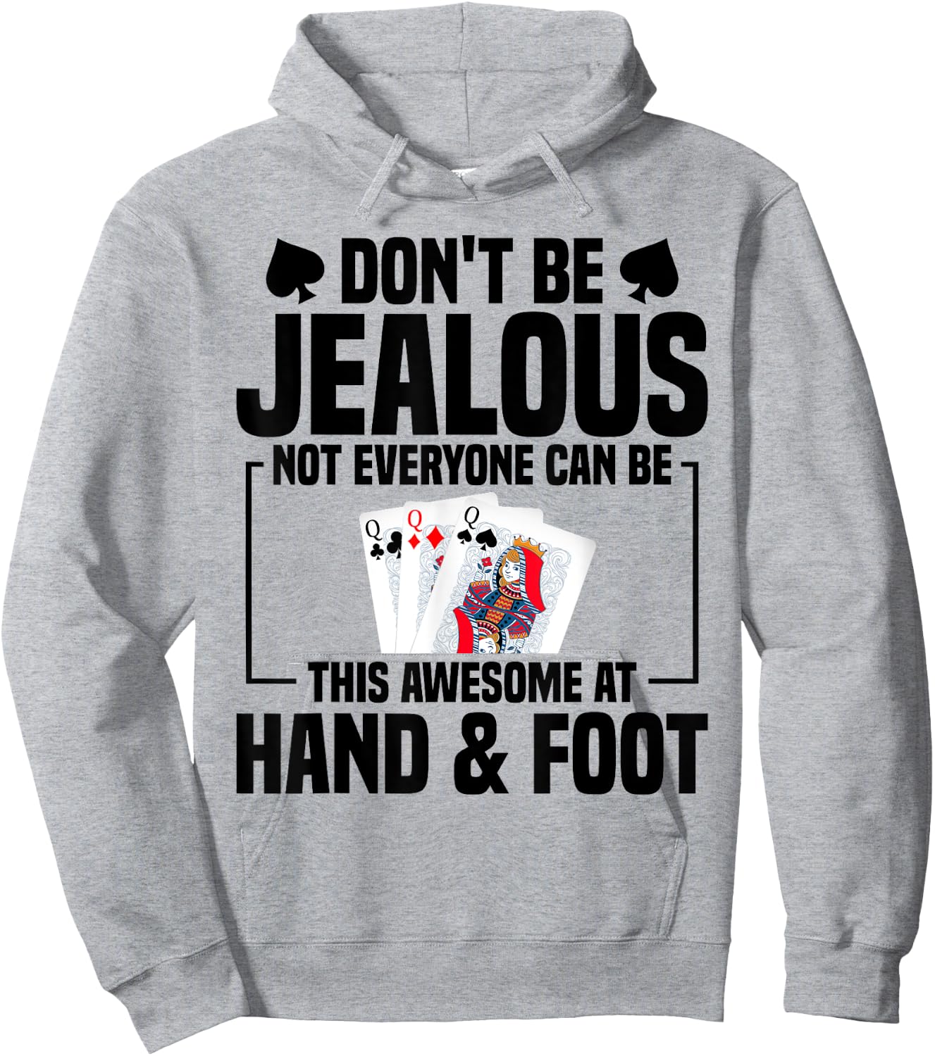 Hand Foot Card Game Set Score Partner Game Set Hand and Foot Hoodie - Hoodie | Ash