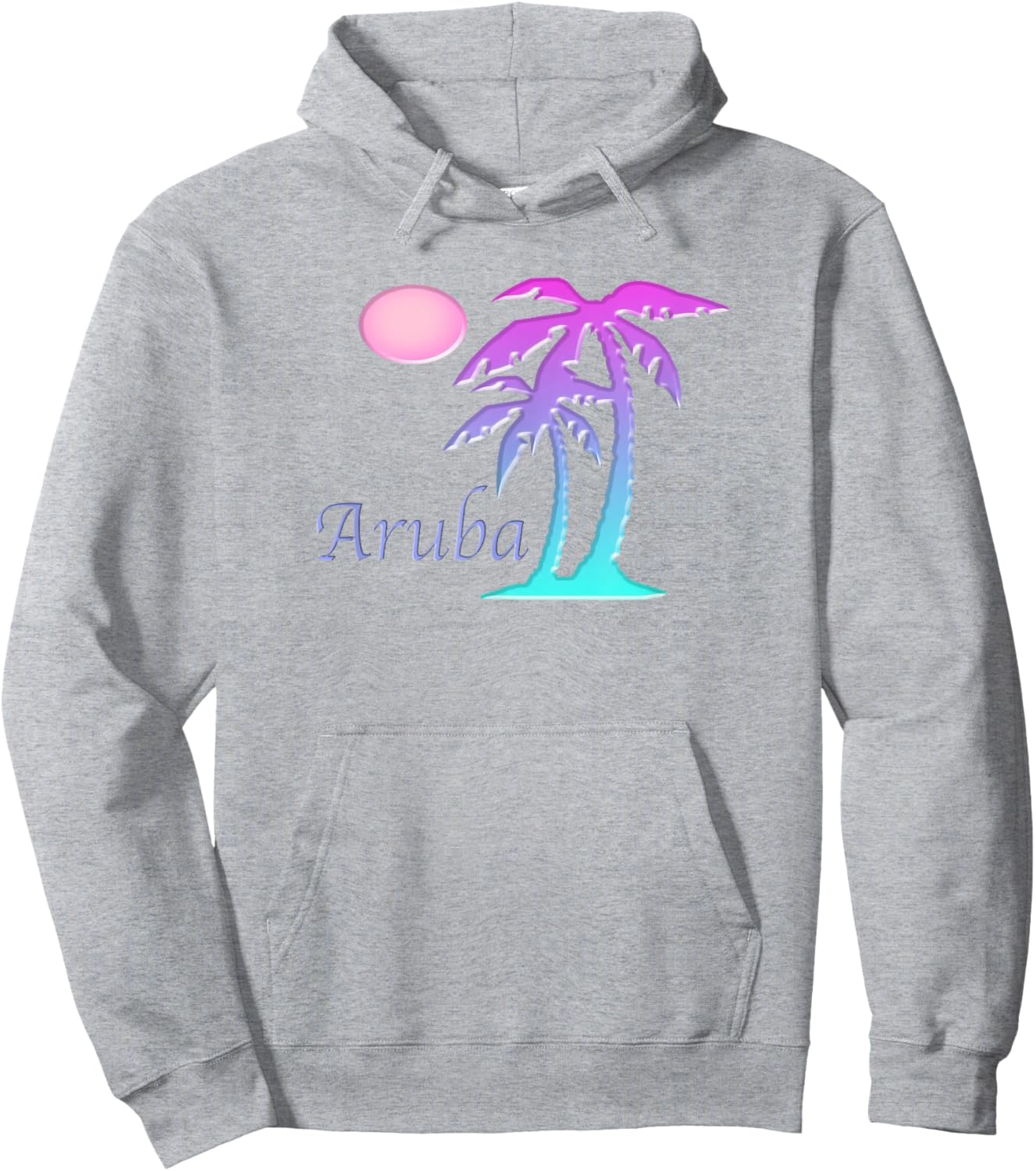 ARUBA Vacation Souvenir Gift Sun Palm Tree Sunset Hoodie - Hoodie | Ash
