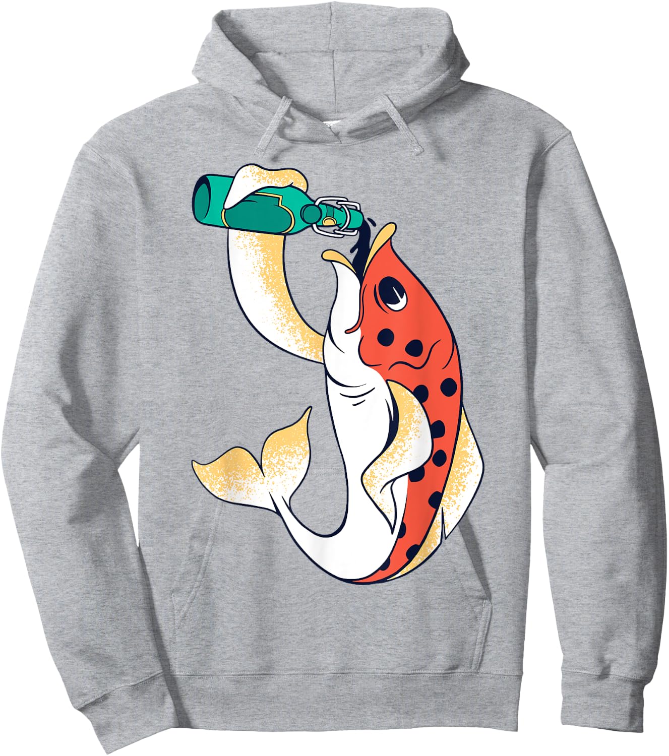 Fish Drinking Beer Funny Fishing and Drinking Lover Design Hoodie - Hoodie | Ash