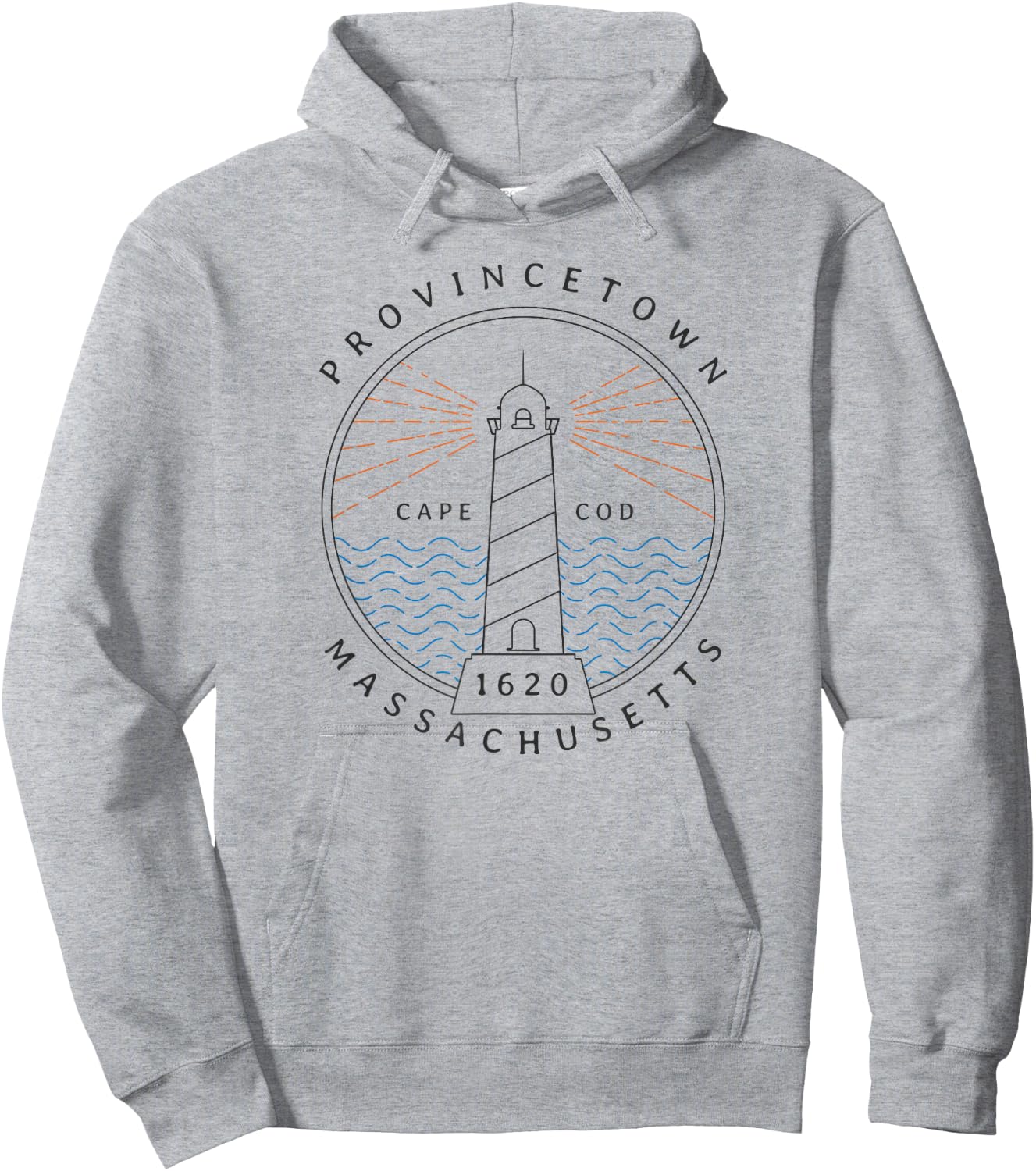Cape Cod Shirt Provincetown MA Lighthouse Travel Souvenir Hoodie - Hoodie | Ash