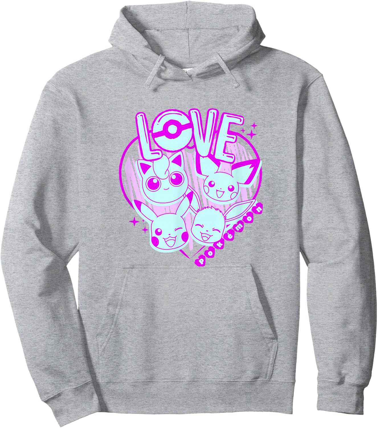 Pokémon Valentine's Day Neon Pink Pocket Monster Sketch Hoodie - Hoodie | Ash