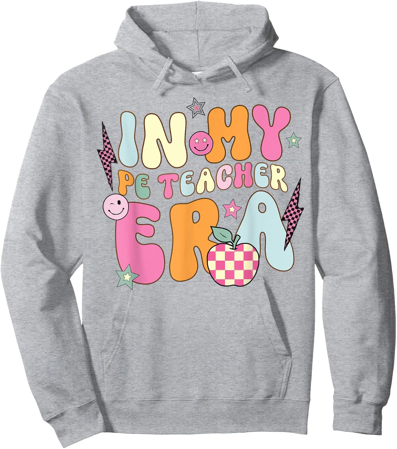 In My PE Teacher Era Physical Education Teacher groovy Hoodie - Hoodie | Ash