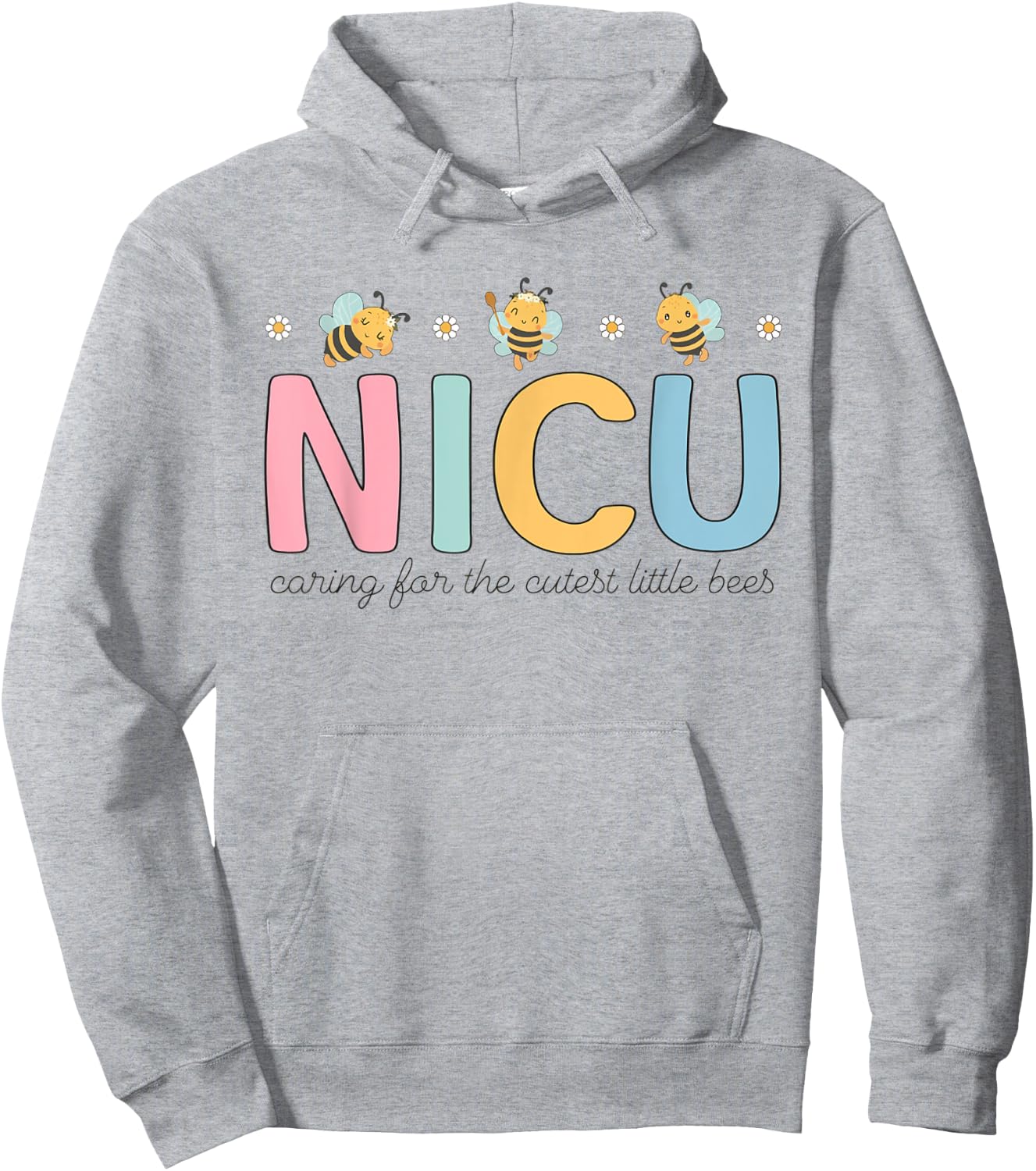 NICU Summer Caring For The Cutest Little Bees NICU Nurse Men Women Girls Kids Hoodie - Hoodie | Ash