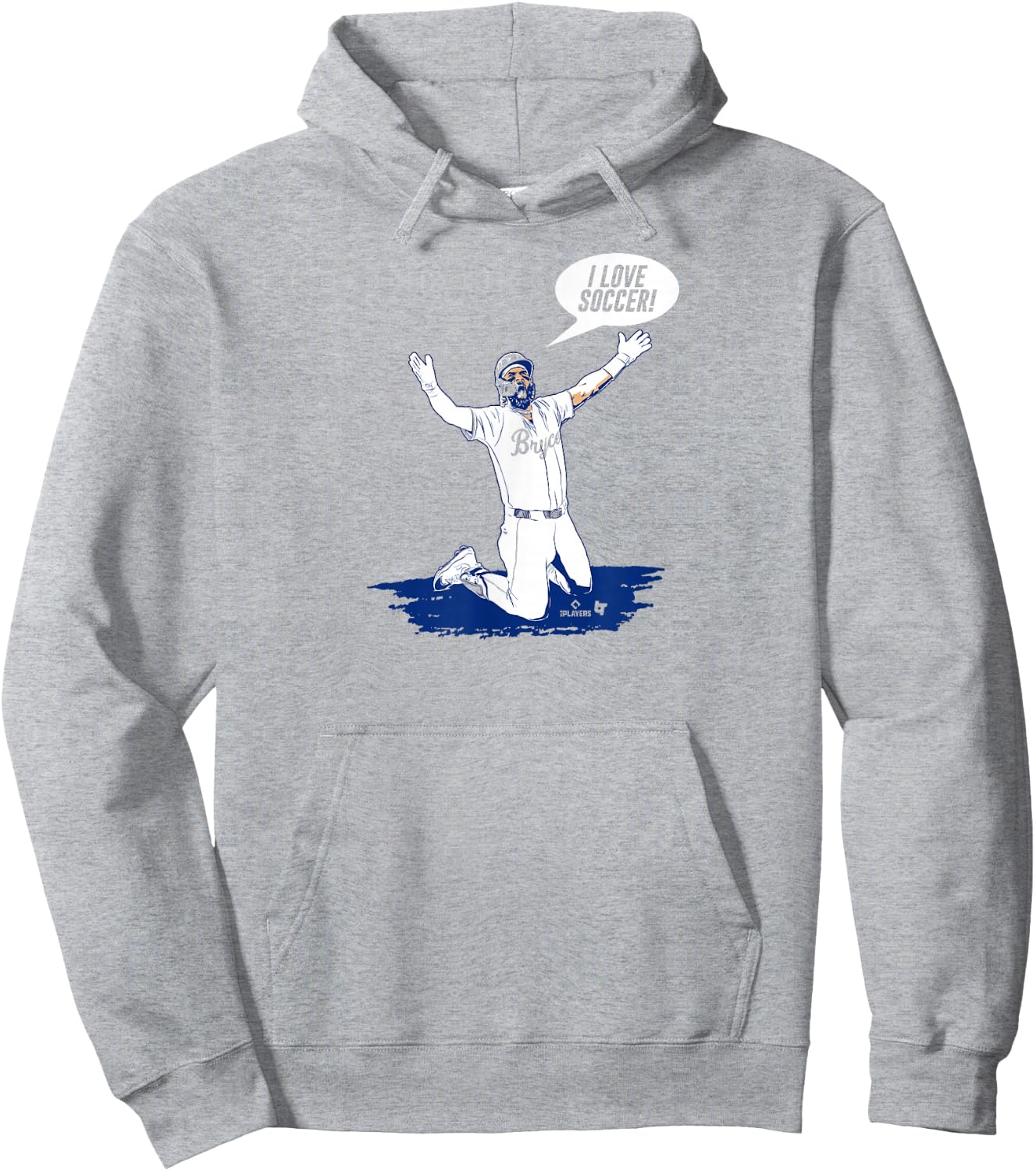 Bryce Harper - I Love Soccer - Philadelphia Baseball Hoodie - Hoodie | Ash