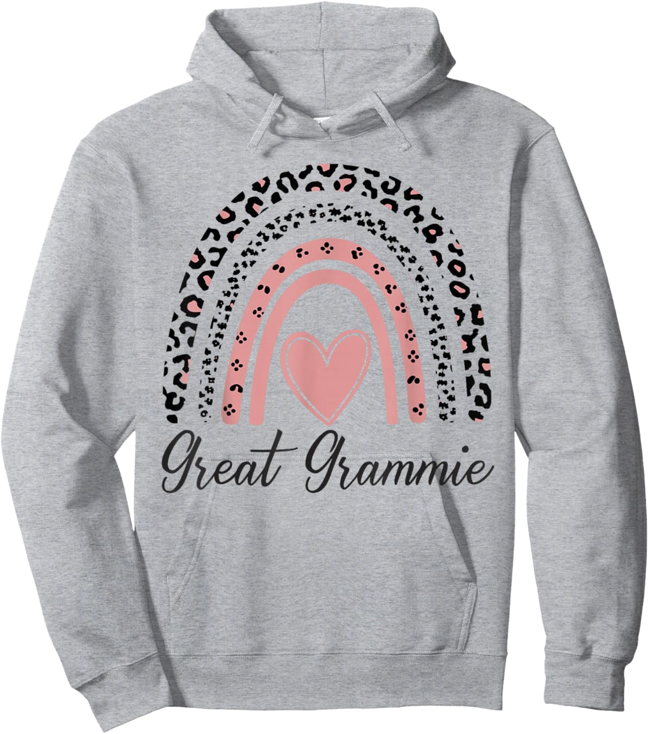 Great Grammie Leopard Rainbow Funny Great Grammie Hoodie - Hoodie | Ash