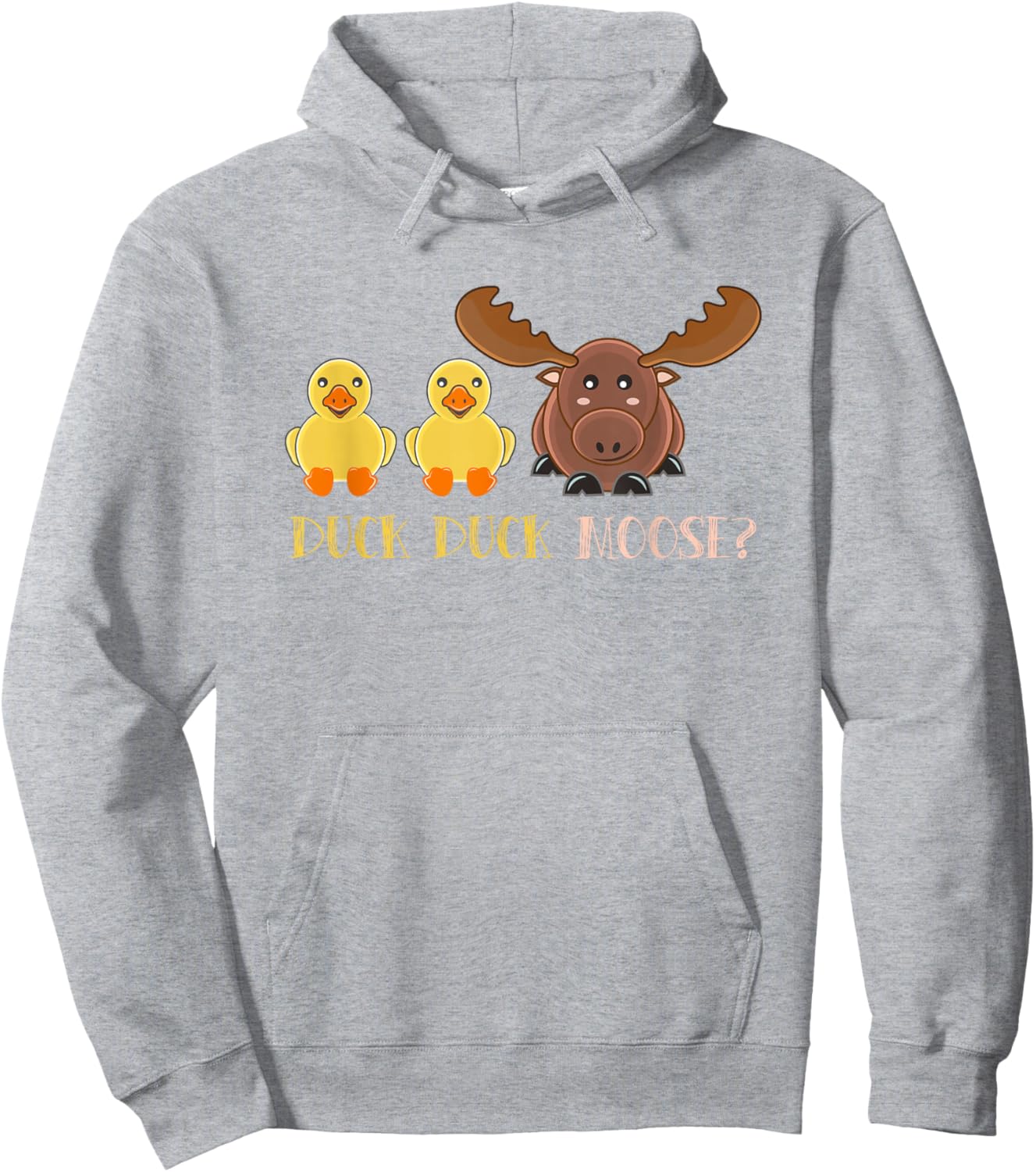 Duck Duck Moose Shirt for Kids Cute Animals Funny Party Game Hoodie - Hoodie | Ash