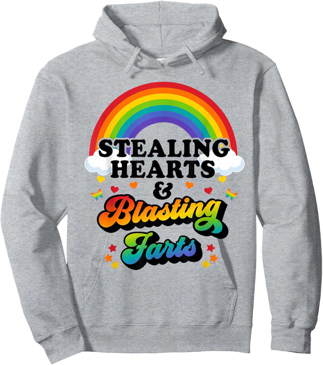 Stealing Hearts And Blasting Farts Funny Valentines Hoodie - Hoodie | Ash