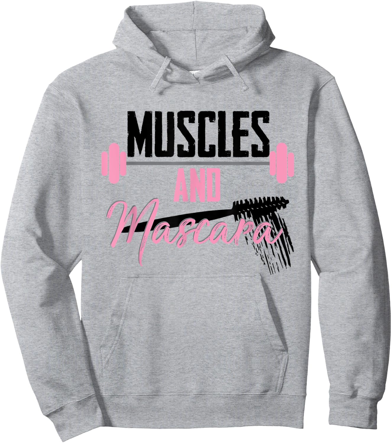 Muscles and Mascara Makeup Gym Workout Hoodie - Hoodie | Ash