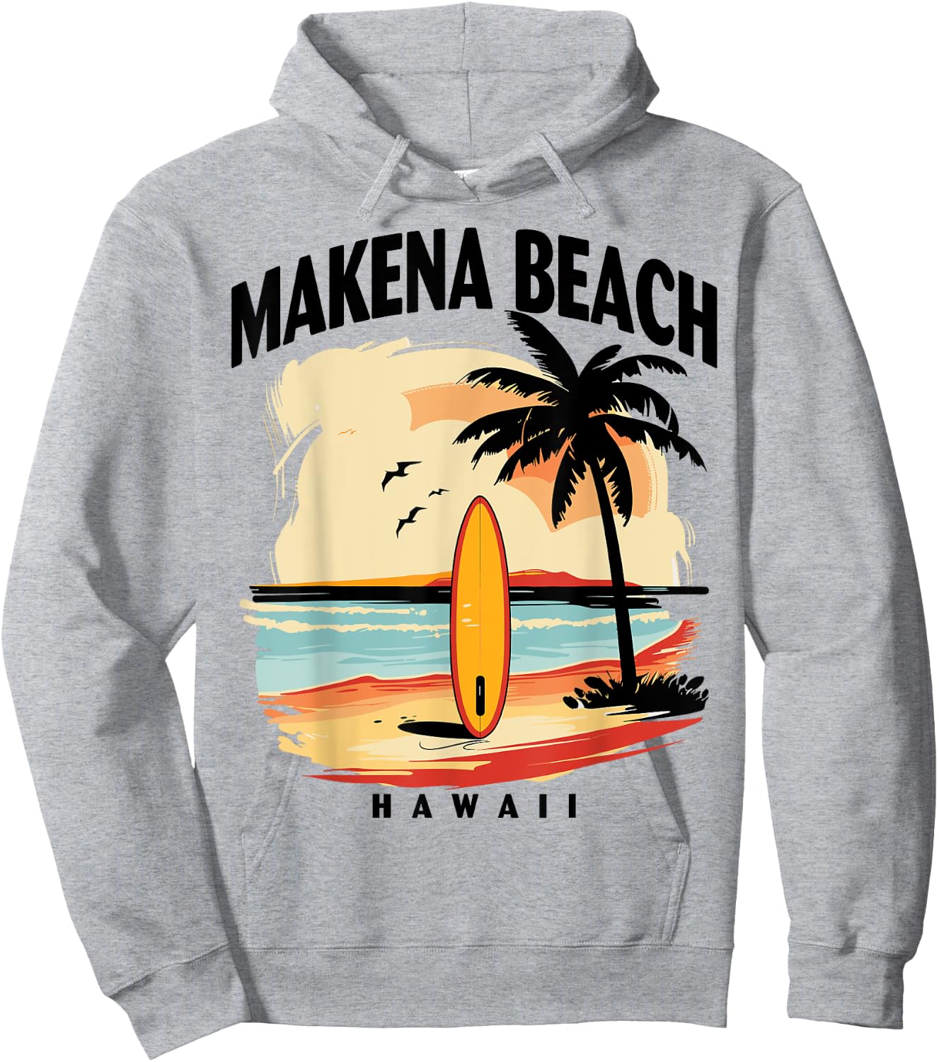 Hawaii Makena Beach Surfboard Surfing Men Women Hoodie - Hoodie | Ash