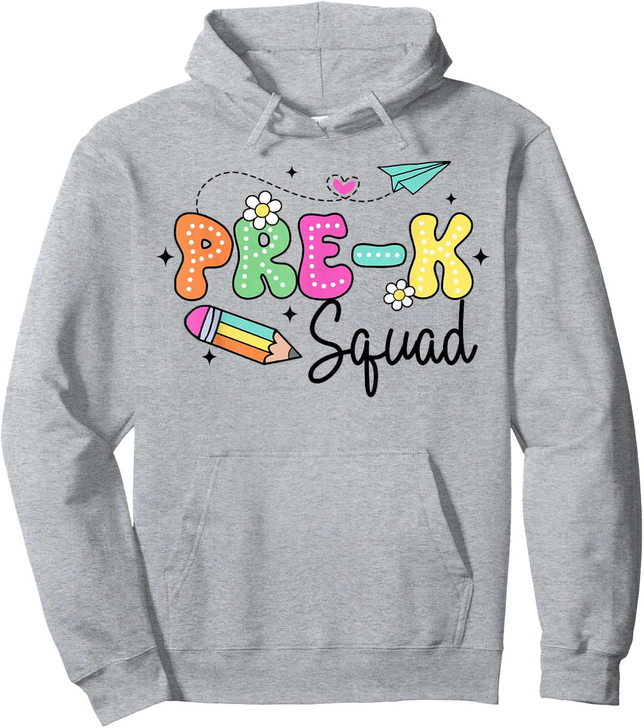 Pre-K Squad Student Teacher Back To School Groovy PreK Team Hoodie - Hoodie | Ash