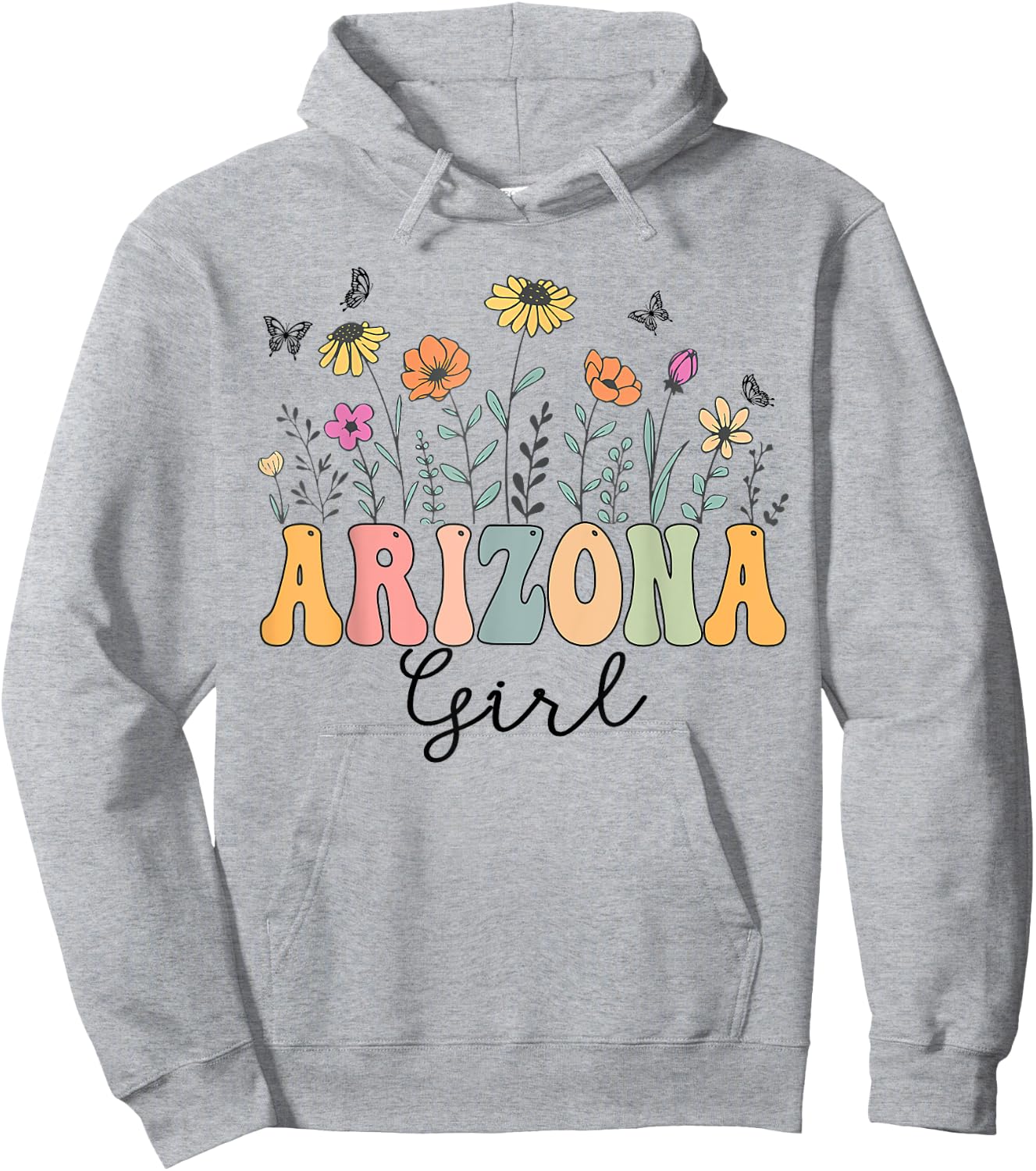 Arizona Girl Wildflower Groovy Arizona Lover Hoodie - Hoodie | Ash