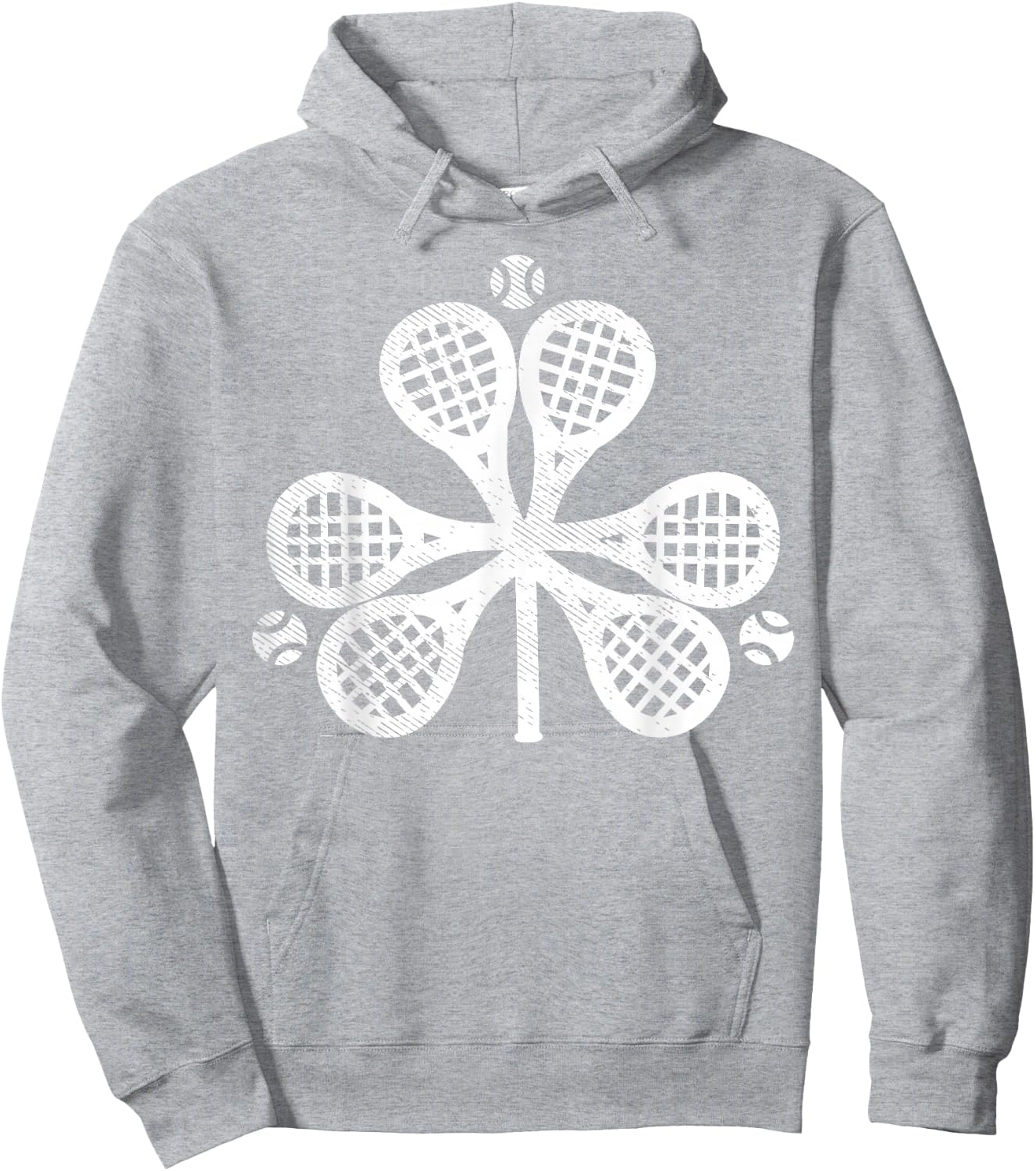 Tennis Shamrock Clover St Patricks Day Player Coach Gift Hoodie - Hoodie | Ash