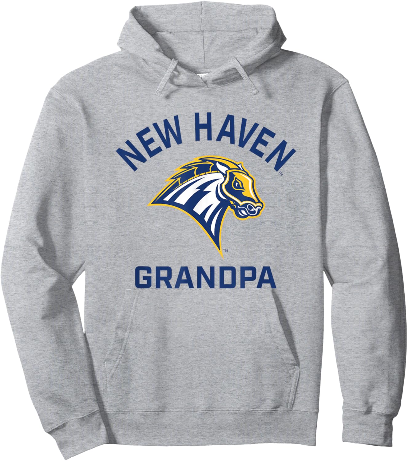 University of New Haven UNH Chargers Arched Grandpa Hoodie - Hoodie | Ash