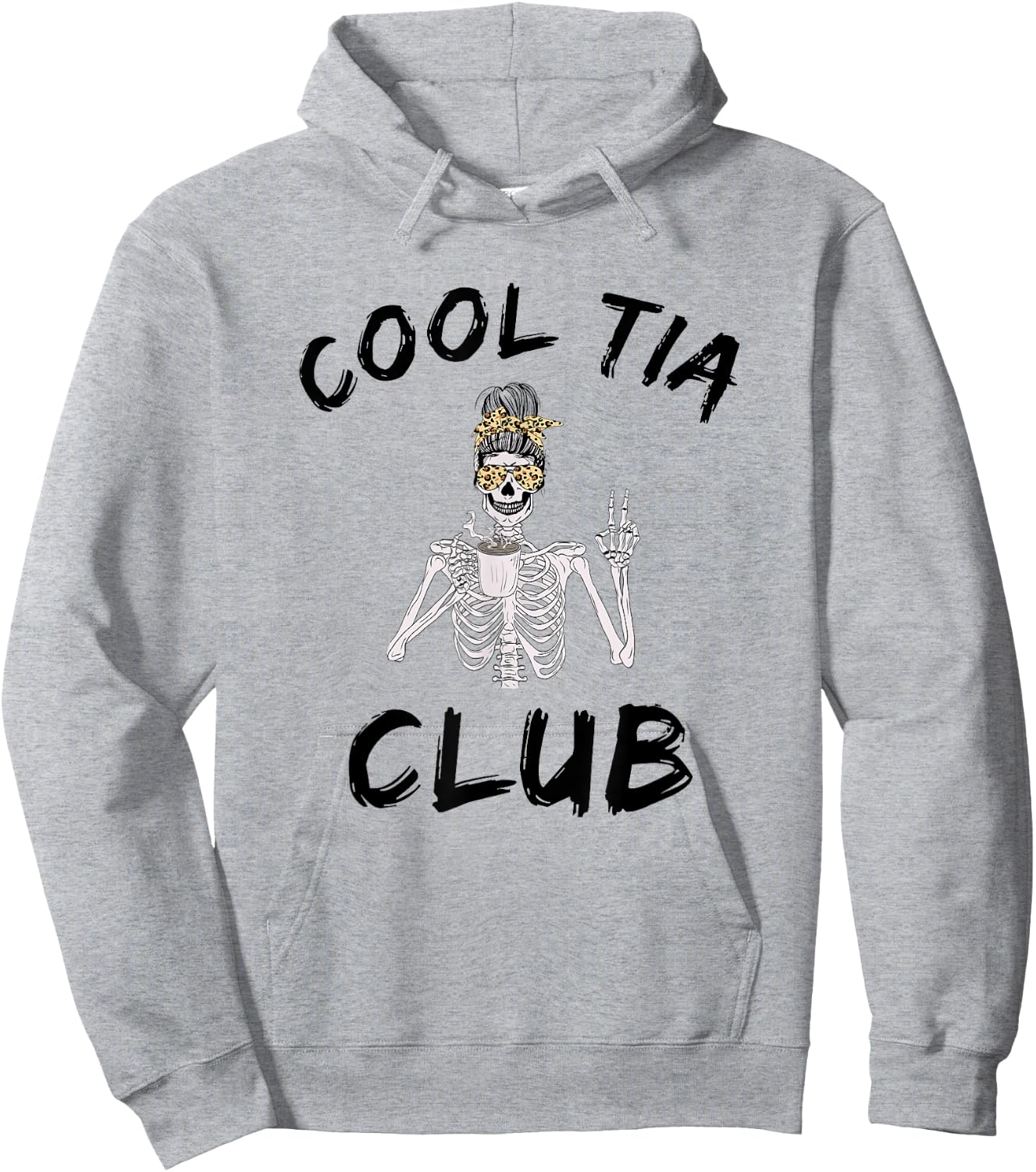 Cool tia club cool awesome tia skeleton messy bun coffee Hoodie - Hoodie | Ash