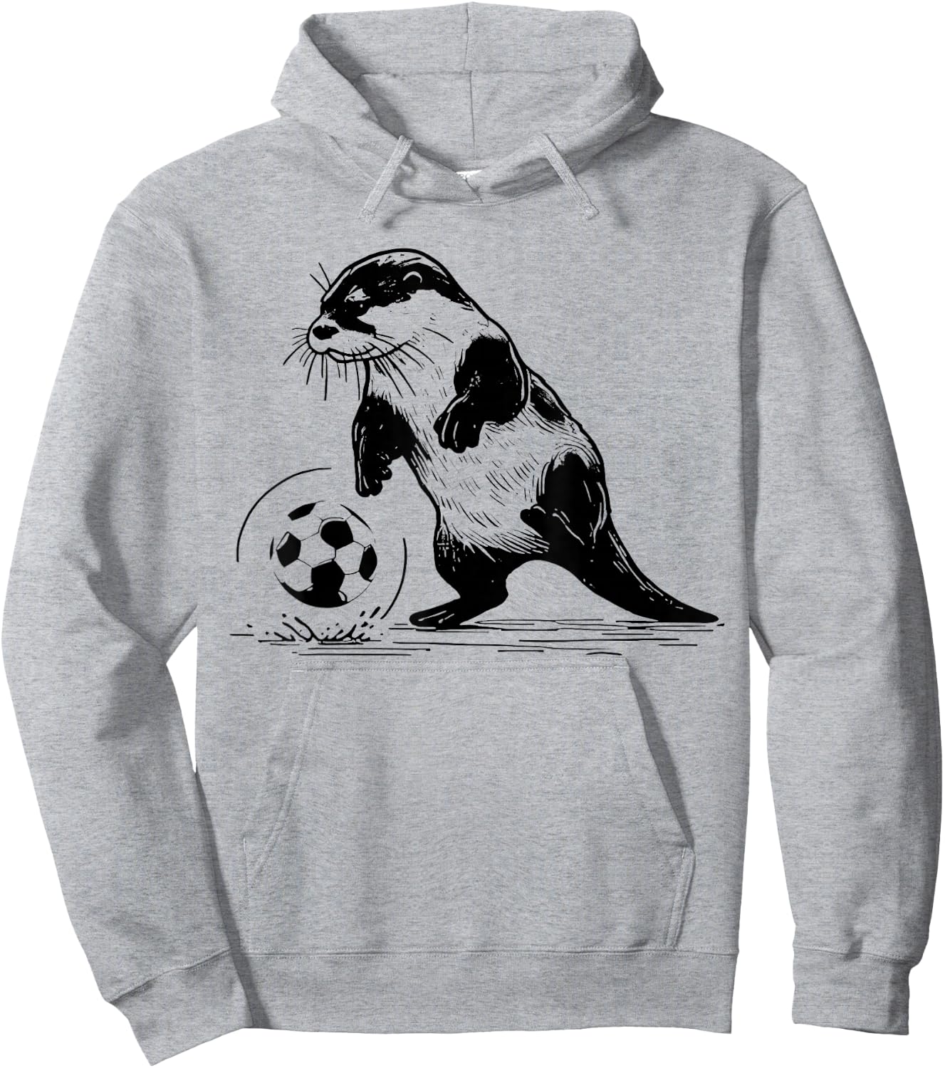 Vintage Otter Playing Soccer Funny Animal Sport Lover Hoodie - Hoodie | Ash