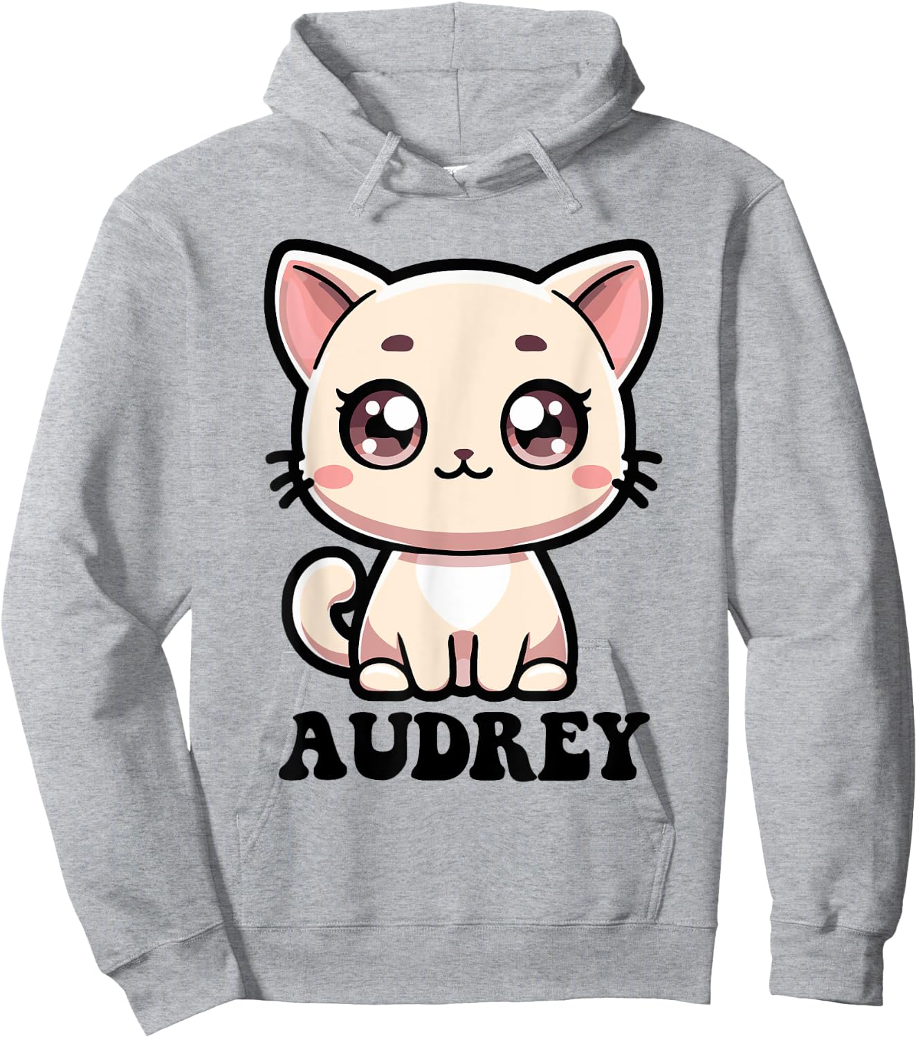 Audrey Cute Kitty Cat Design for Girls Name Audrey Hoodie - Hoodie | Ash