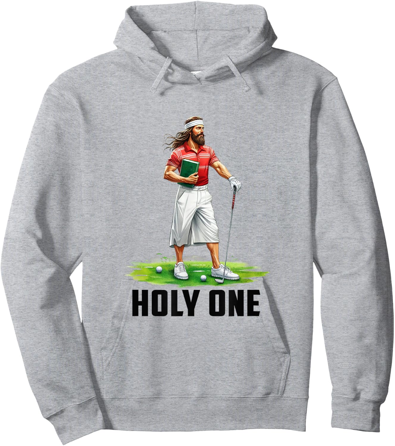 Jesus Golf Holy One Christian God Golfers Golfing Christ Hoodie - Hoodie | Ash