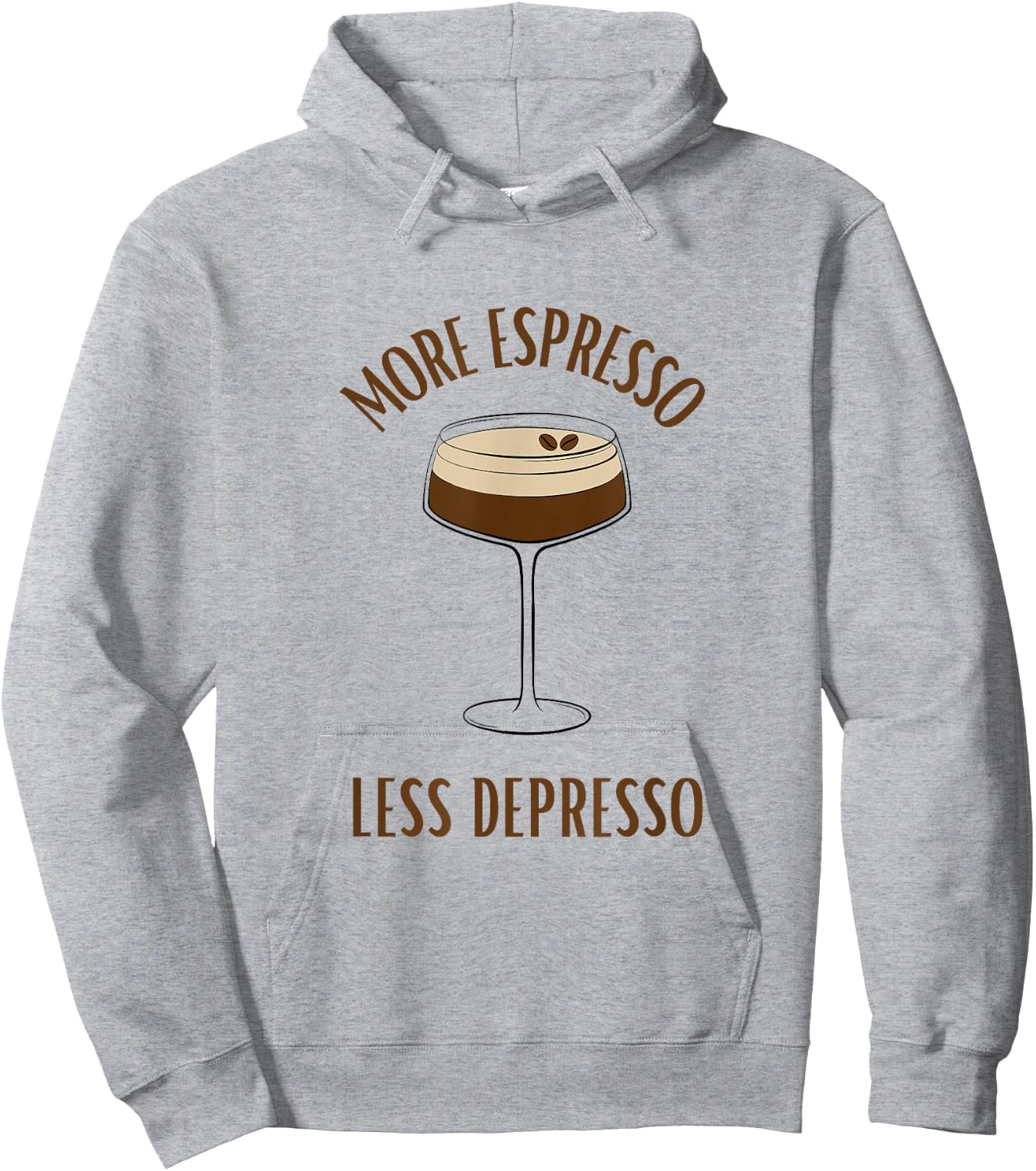 More Espresso less Depresso | Coffee Slogan Espresso Martini Hoodie - Hoodie | Ash